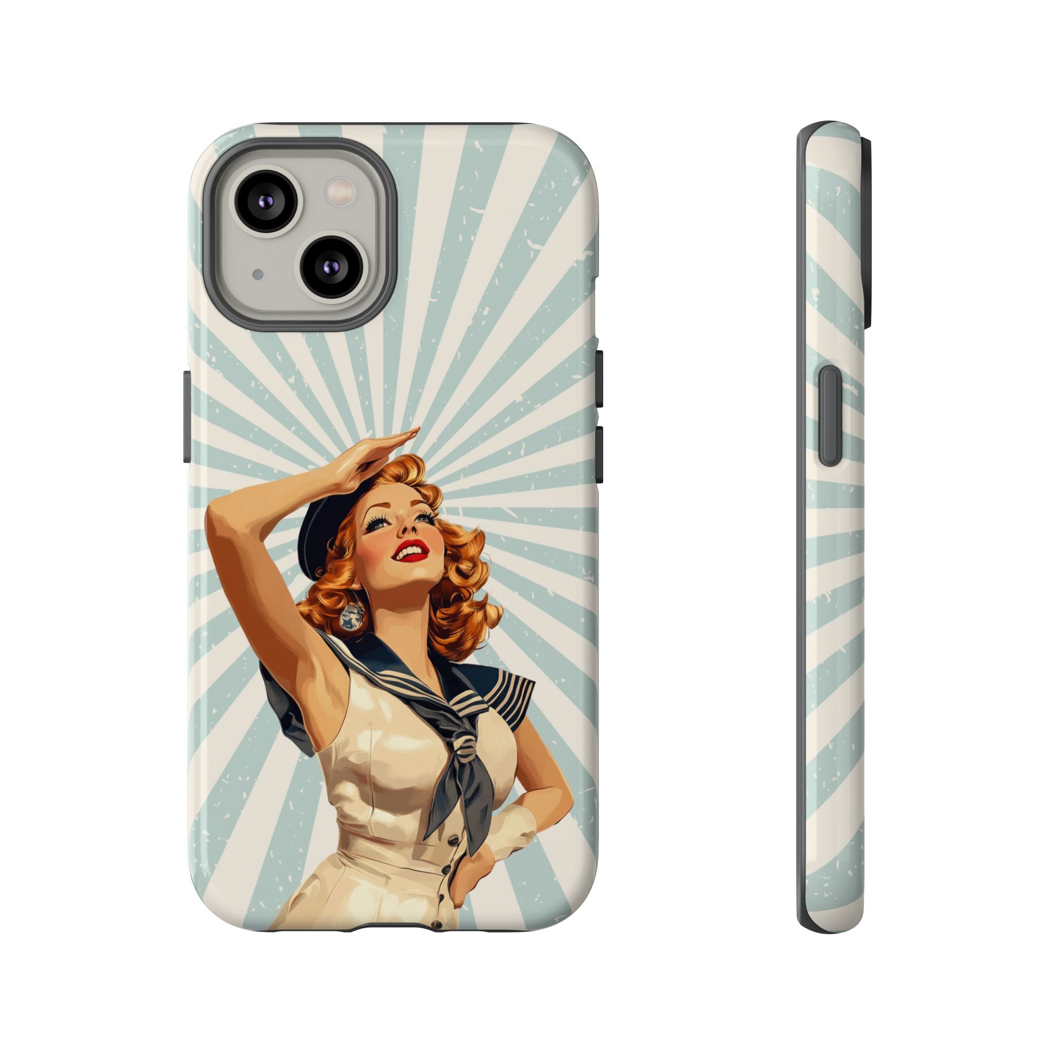 Retro Pin-Up Sailor iPhone Case | Vintage Nautical iPhone Cover