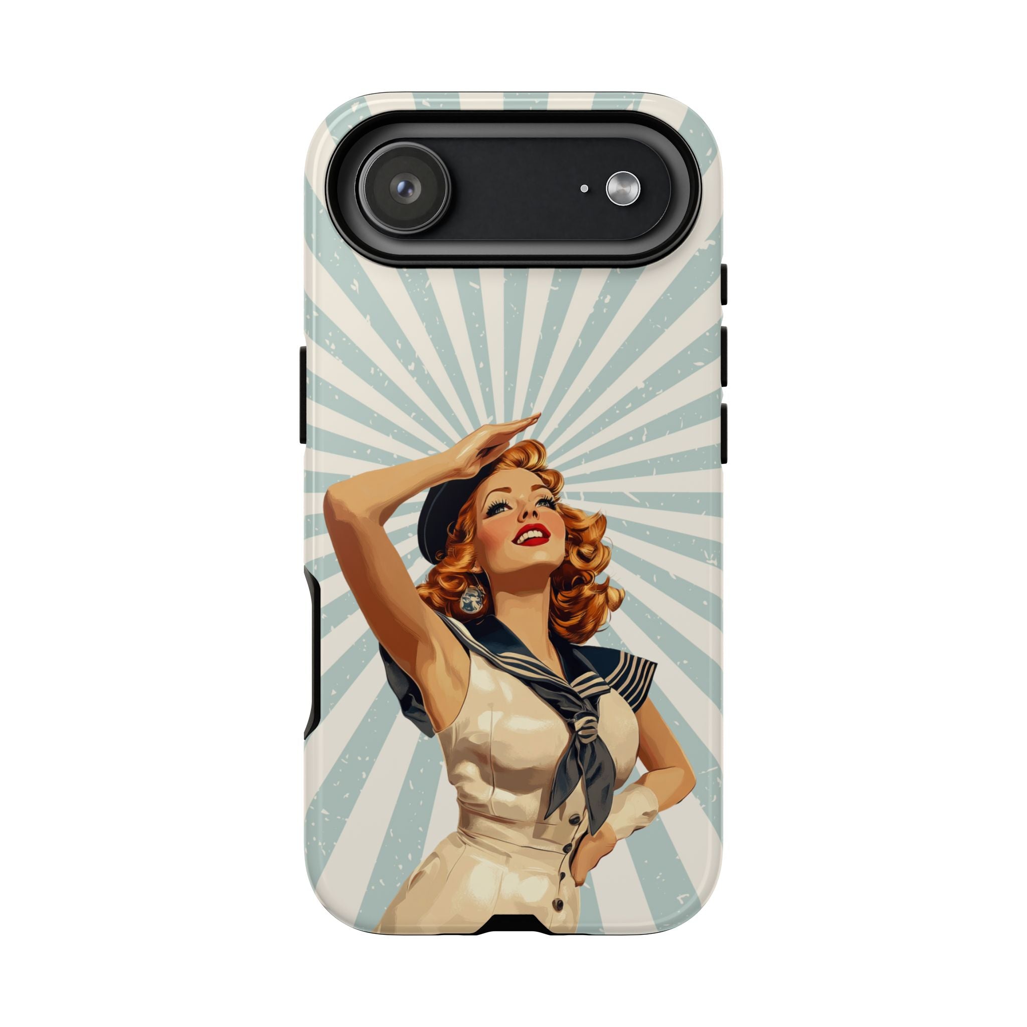 Retro Pin-Up Sailor iPhone Case | Vintage Nautical iPhone Cover
