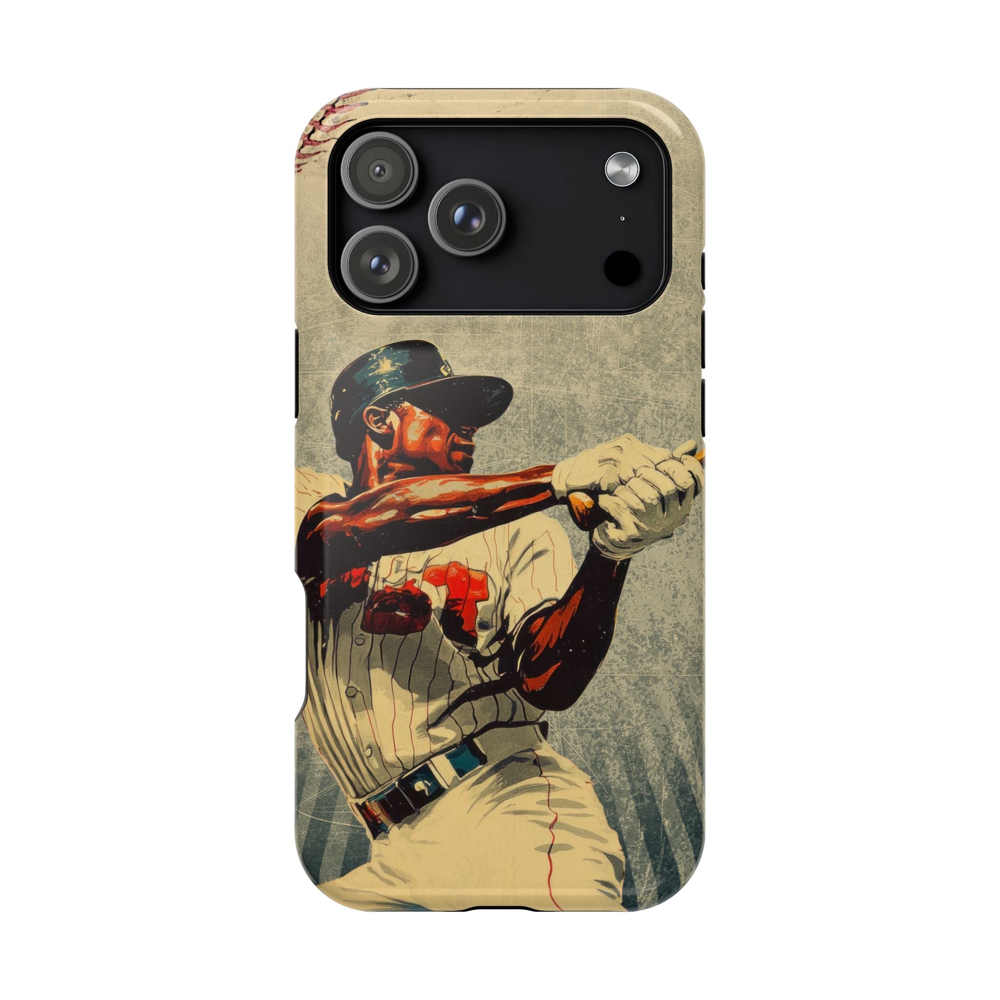 Vintage Baseball Batter iPhone Case | Magnetic Impact-Resistant
