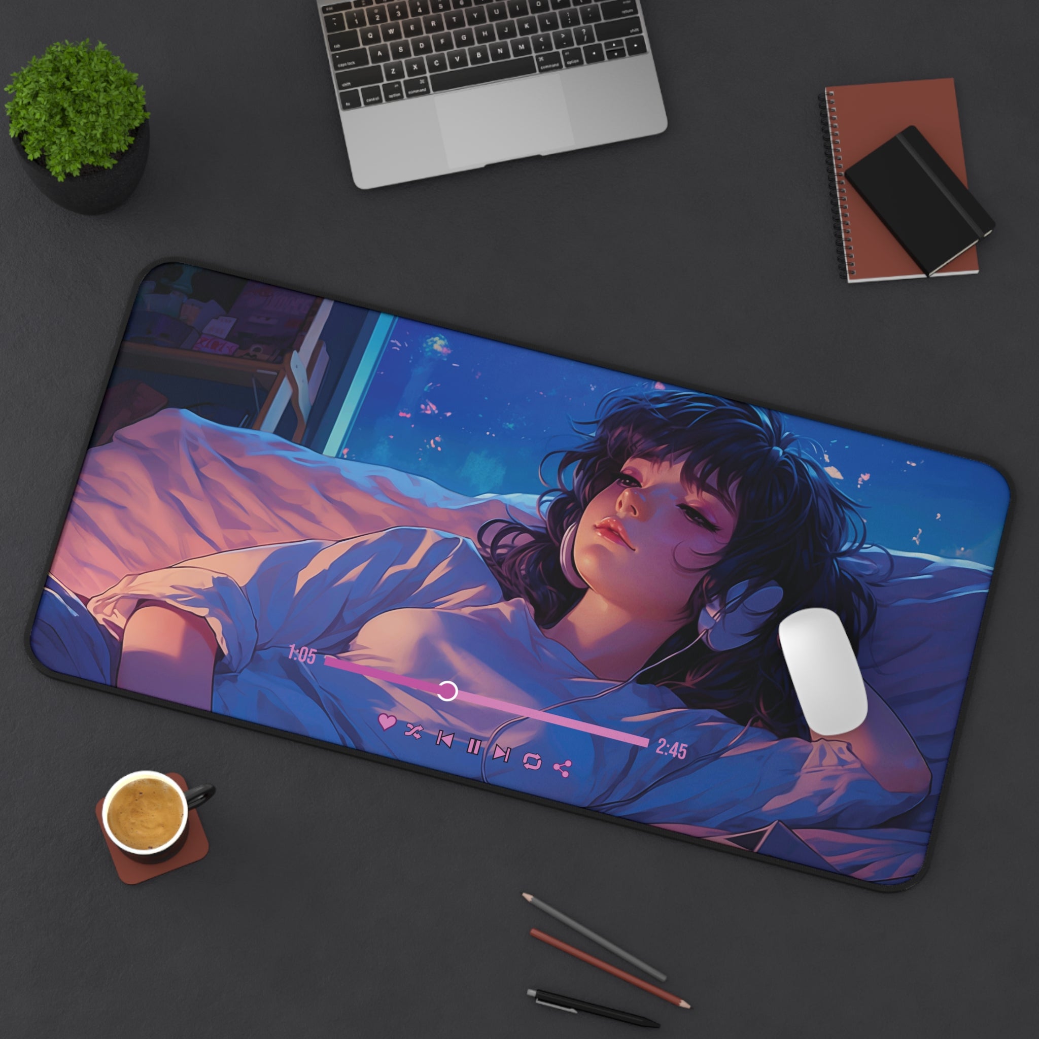 Midnight Lo-Fi Dreams – XL Aesthetic Anime Gaming Mouse Pad