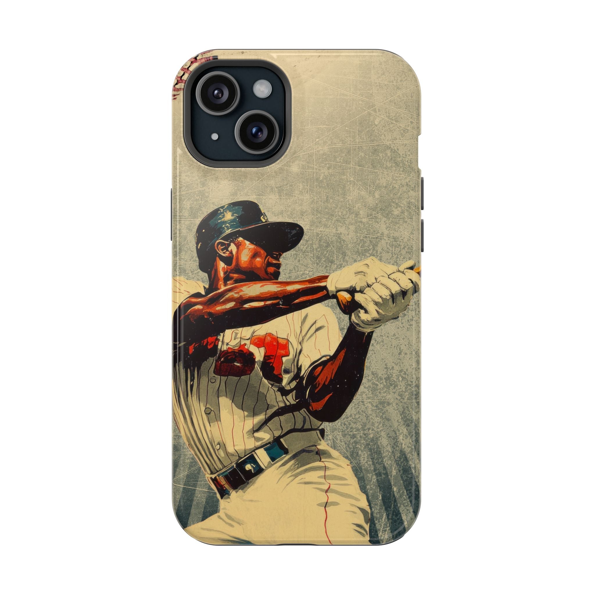 Vintage Baseball Batter iPhone Case | Magnetic Impact-Resistant