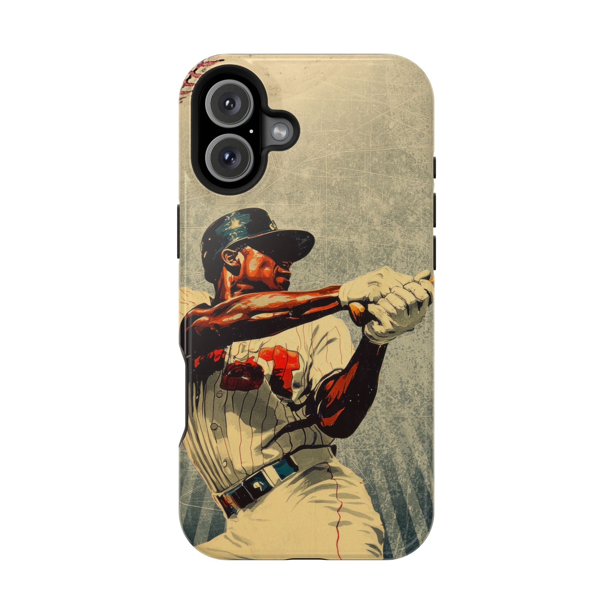 Vintage Baseball Batter iPhone Case | Magnetic Impact-Resistant
