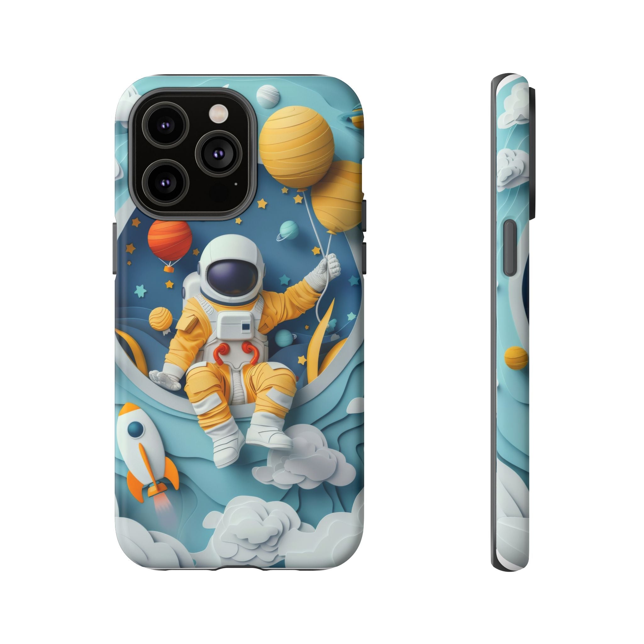 Astronaut Space Phone Case | Cute Retro Rocket & Planets iPhone Cover
