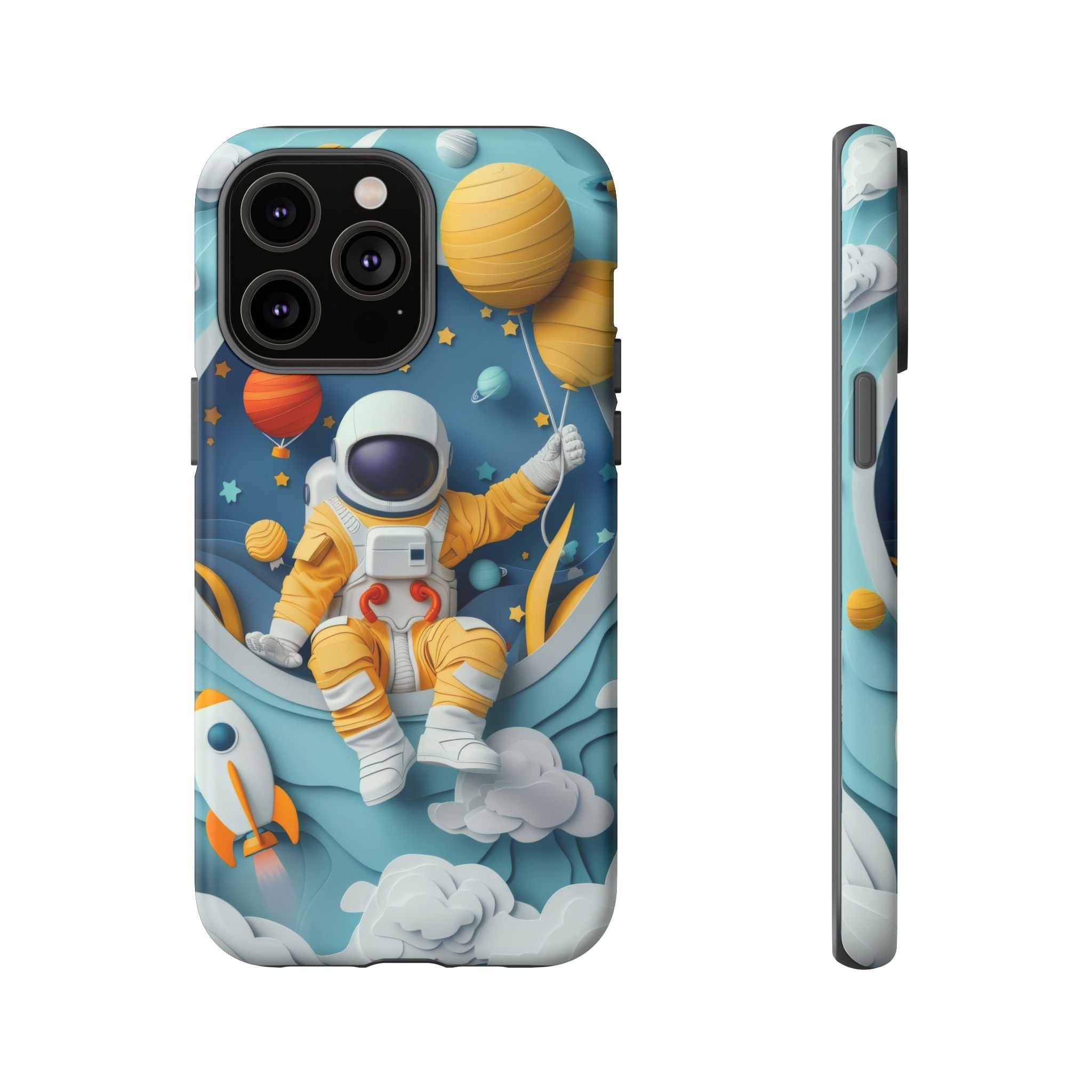 Astronaut Space Phone Case | Cute Retro Rocket & Planets iPhone Cover