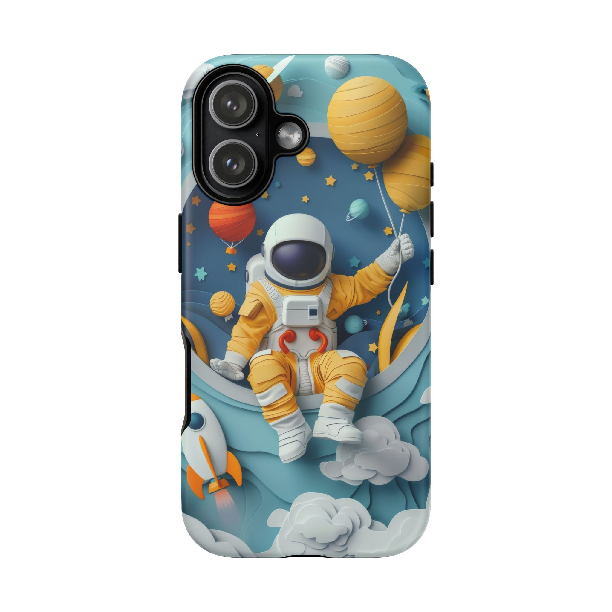 Astronaut Space Phone Case | Cute Retro Rocket & Planets iPhone Cover