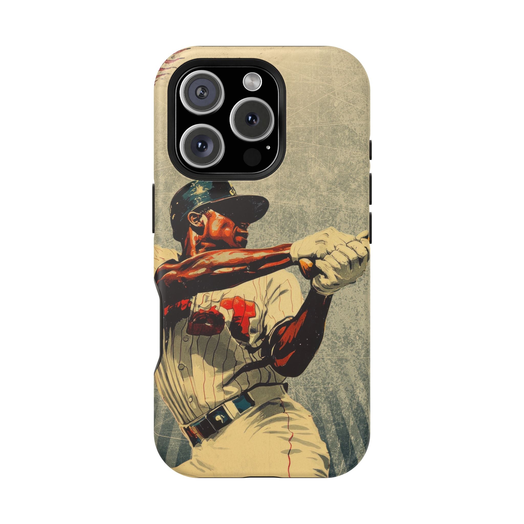 Vintage Baseball Batter iPhone Case | Magnetic Impact-Resistant