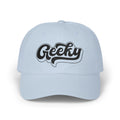 "Geeky" Embroidered Baseball Cap | Black Thread Dad Cap