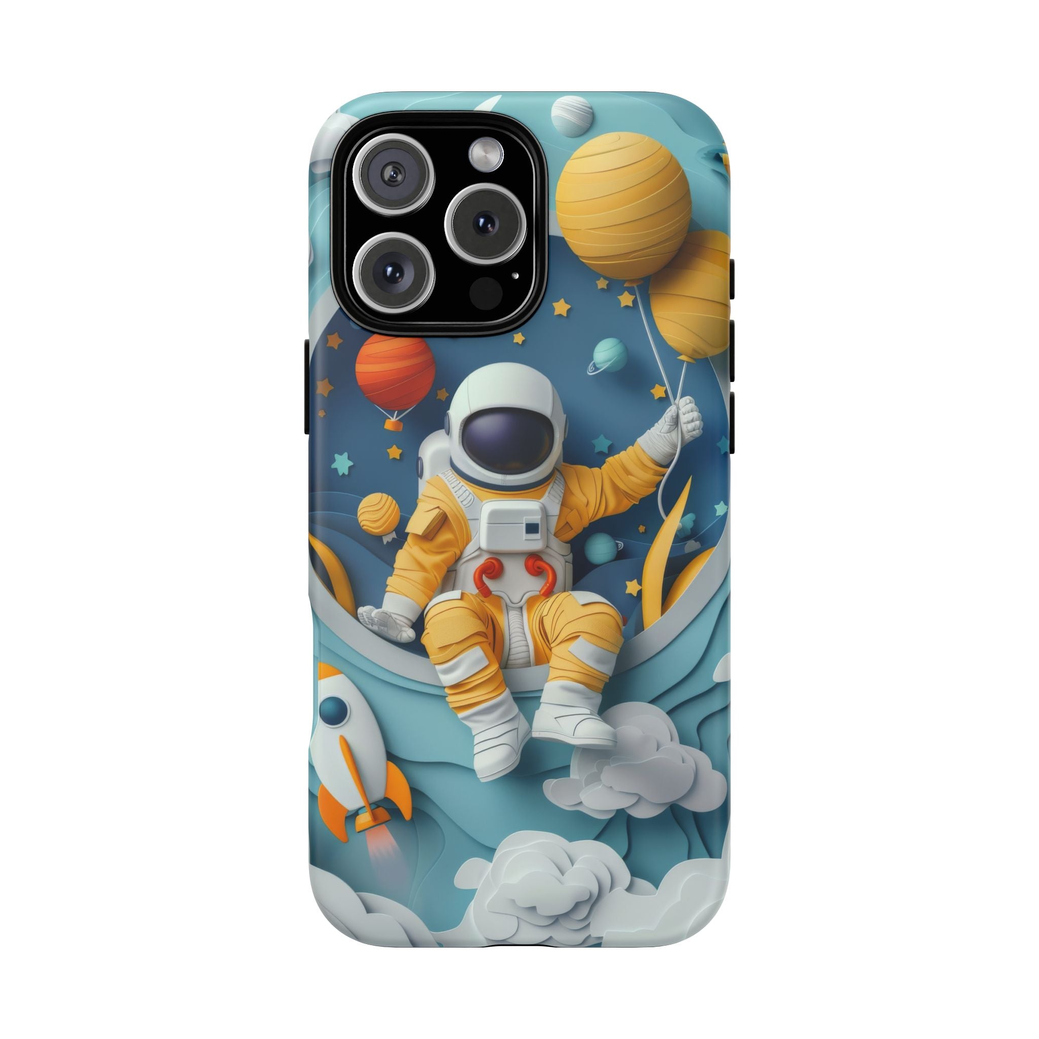 Astronaut Space Phone Case | Cute Retro Rocket & Planets iPhone Cover