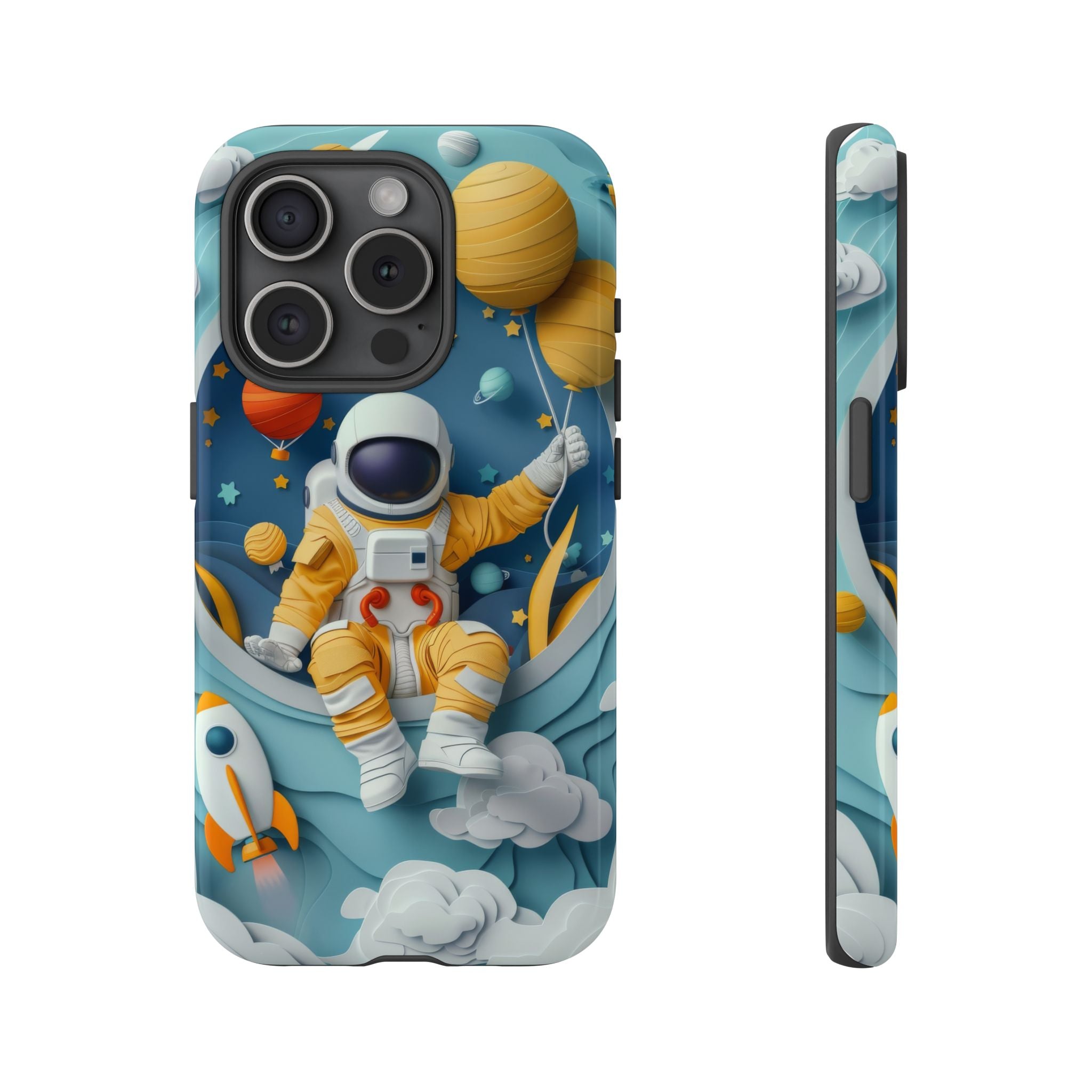 Astronaut Space Phone Case | Cute Retro Rocket & Planets iPhone Cover