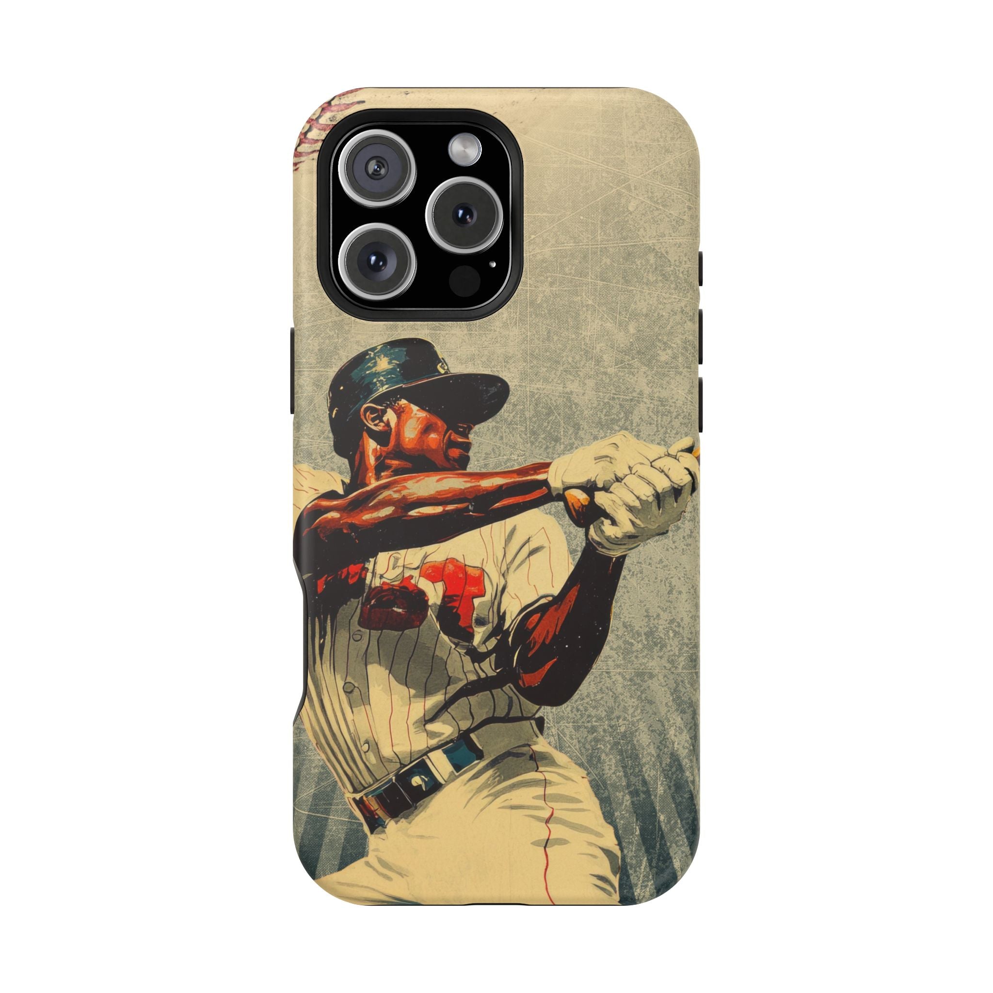 Vintage Baseball Batter iPhone Case | Magnetic Impact-Resistant