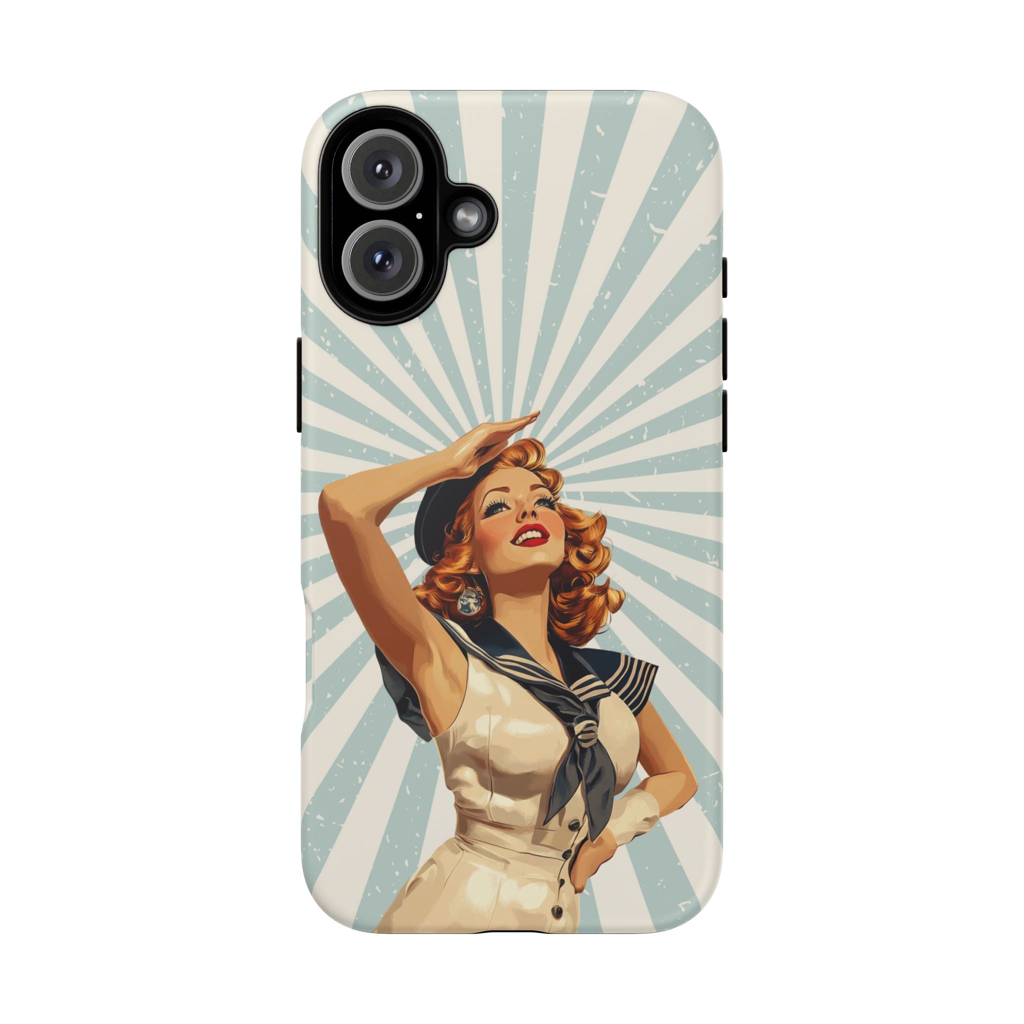 Retro Pin-Up Sailor iPhone Case | Vintage Nautical iPhone Cover
