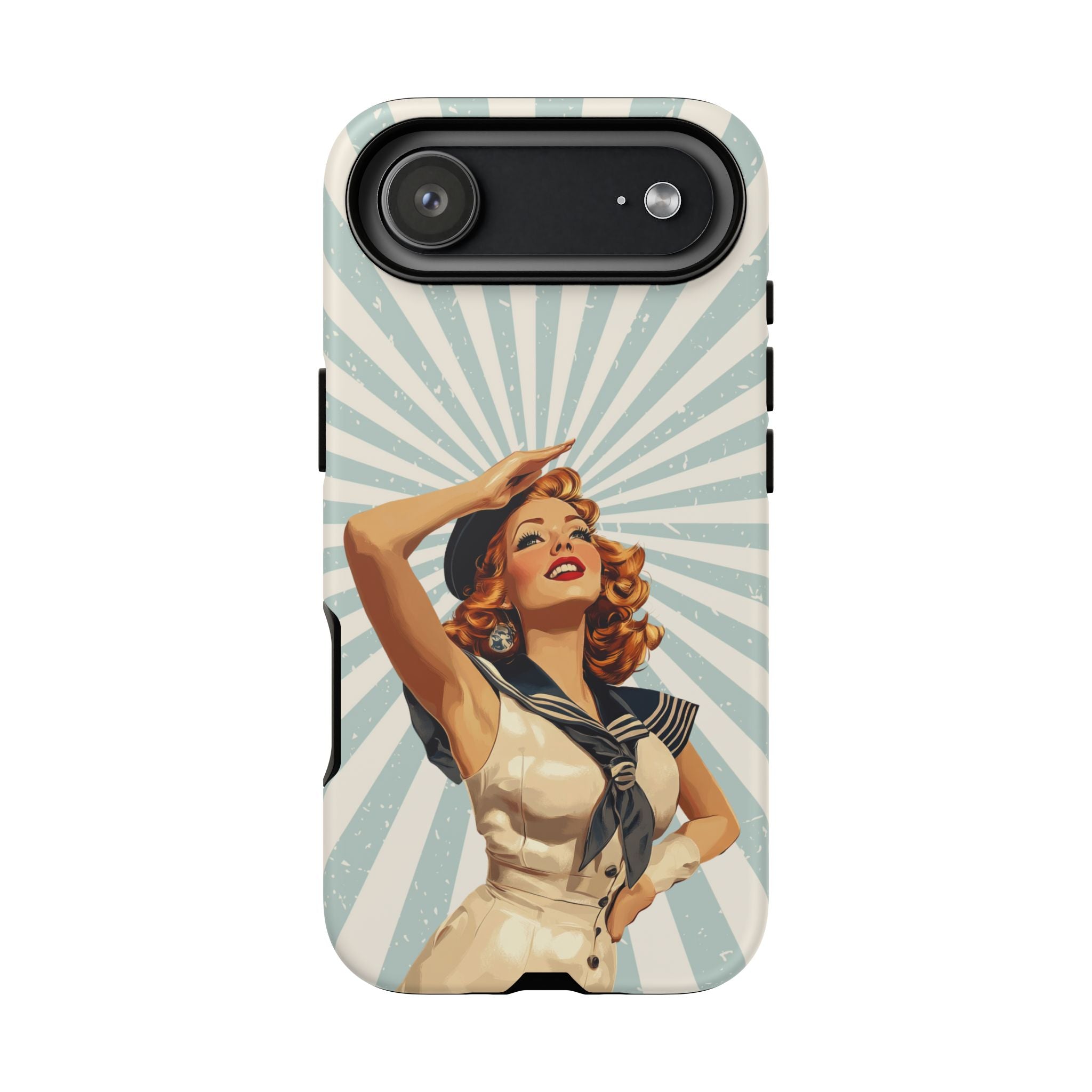 Retro Pin-Up Sailor iPhone Case | Vintage Nautical iPhone Cover