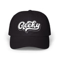 "Geeky" Embroidered Baseball Cap | White Thread Dad Cap
