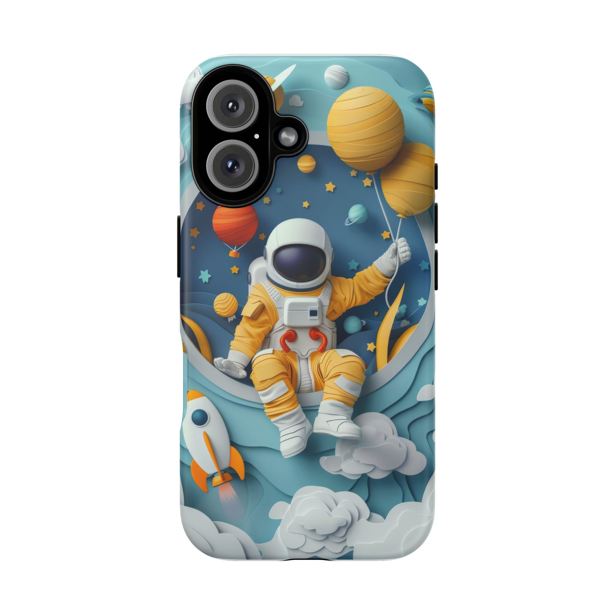 Astronaut Space Phone Case | Cute Retro Rocket & Planets iPhone Cover