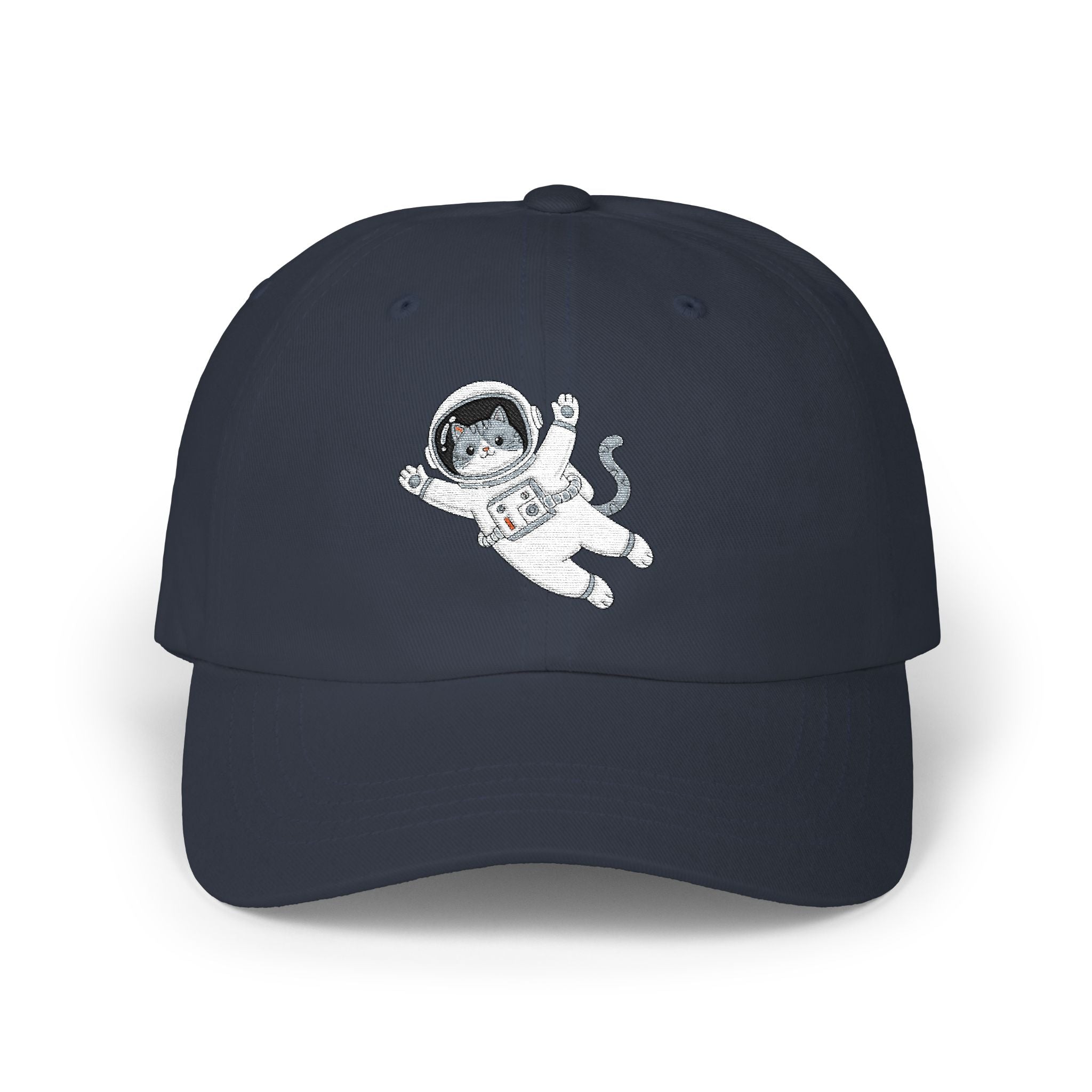 Astronaut Cat Dad Cap | Embroidered Space Cat Baseball Hat