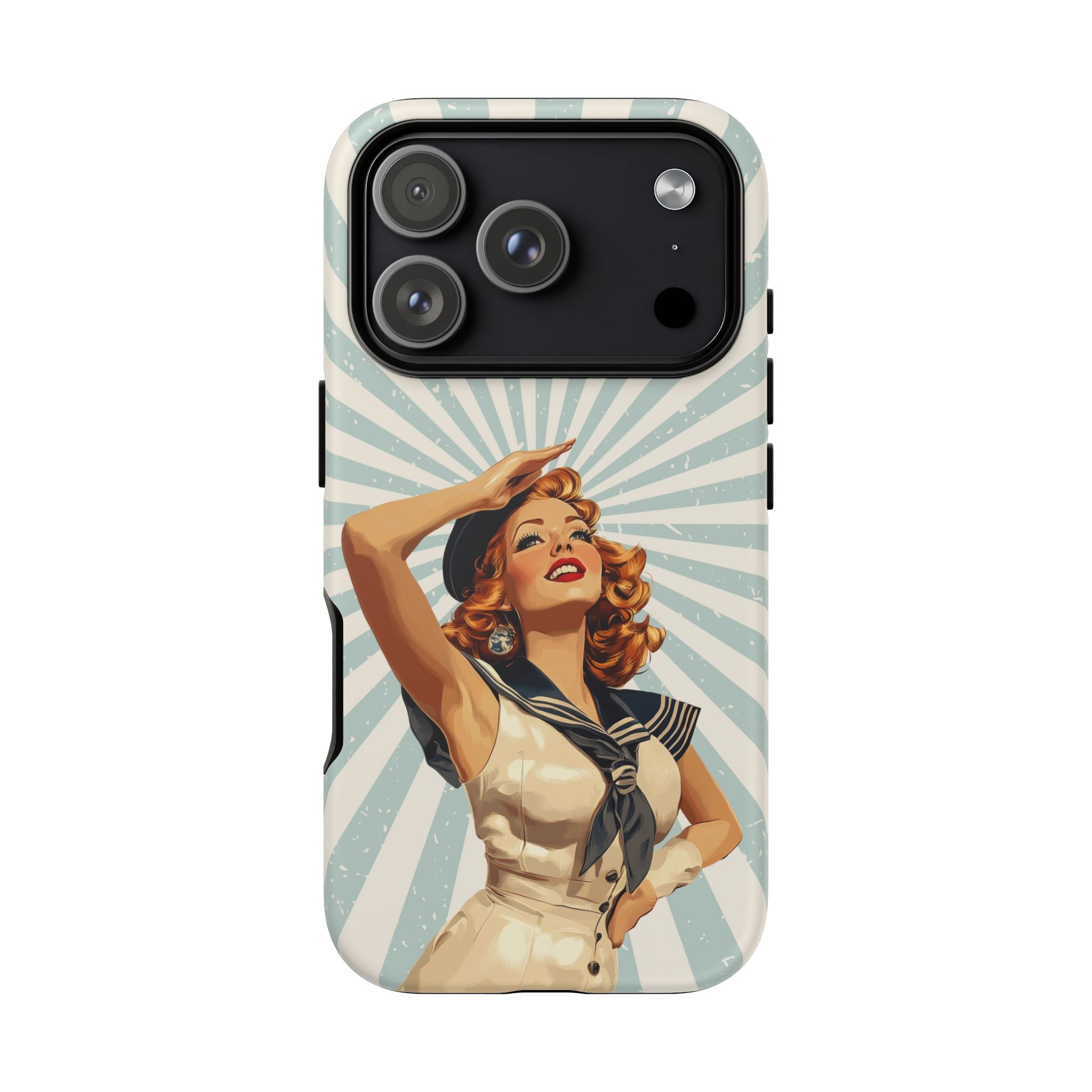 Retro Pin-Up Sailor iPhone Case | Vintage Nautical iPhone Cover