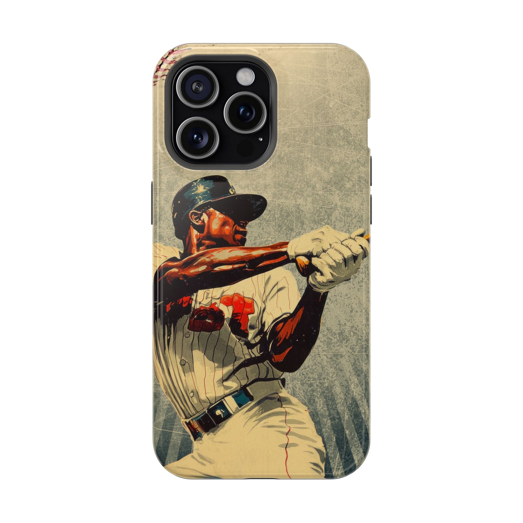 Vintage Baseball Batter iPhone Case | Magnetic Impact-Resistant