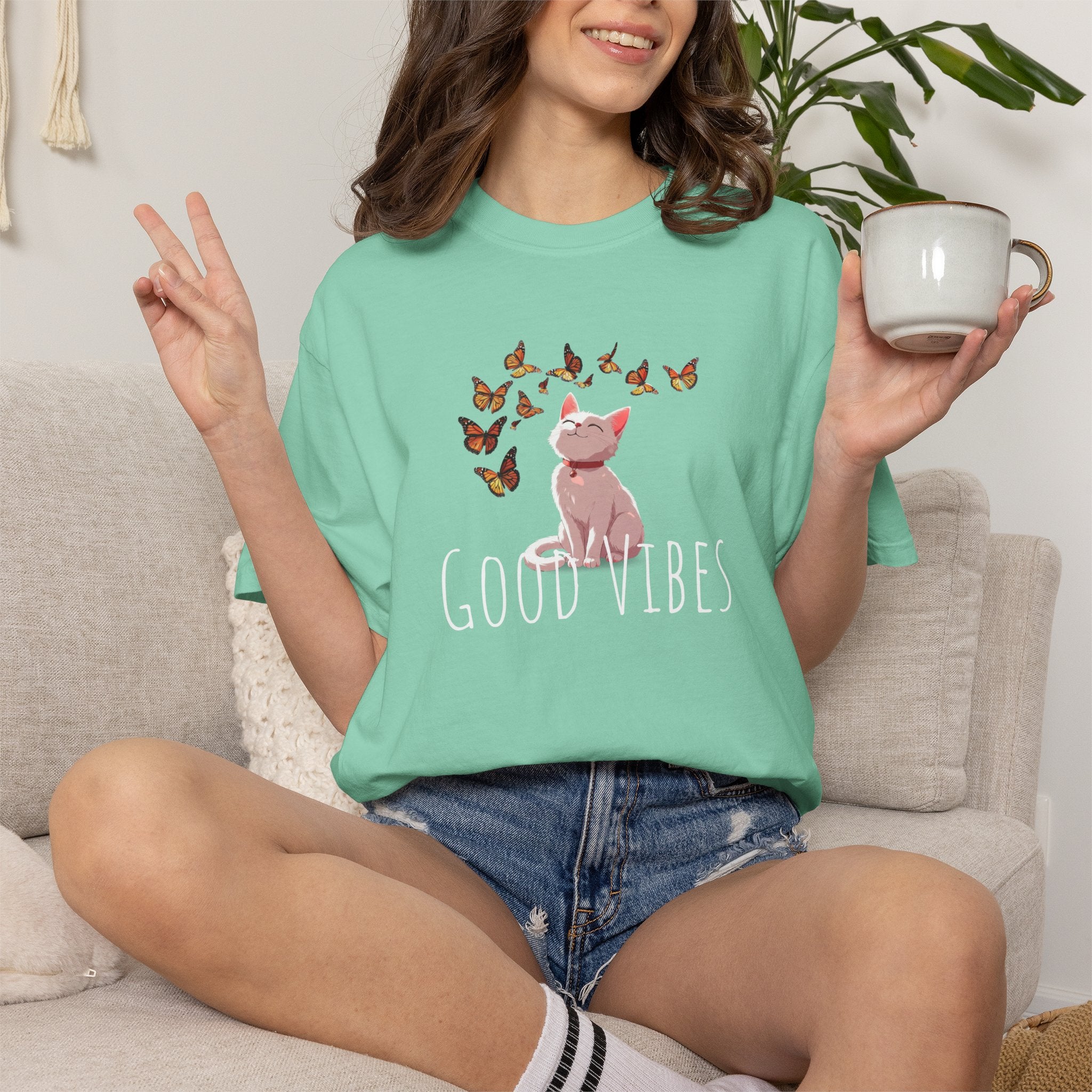 Good Vibes Summer Vacation Shirt for Women | Cute Beach Graphic Tee