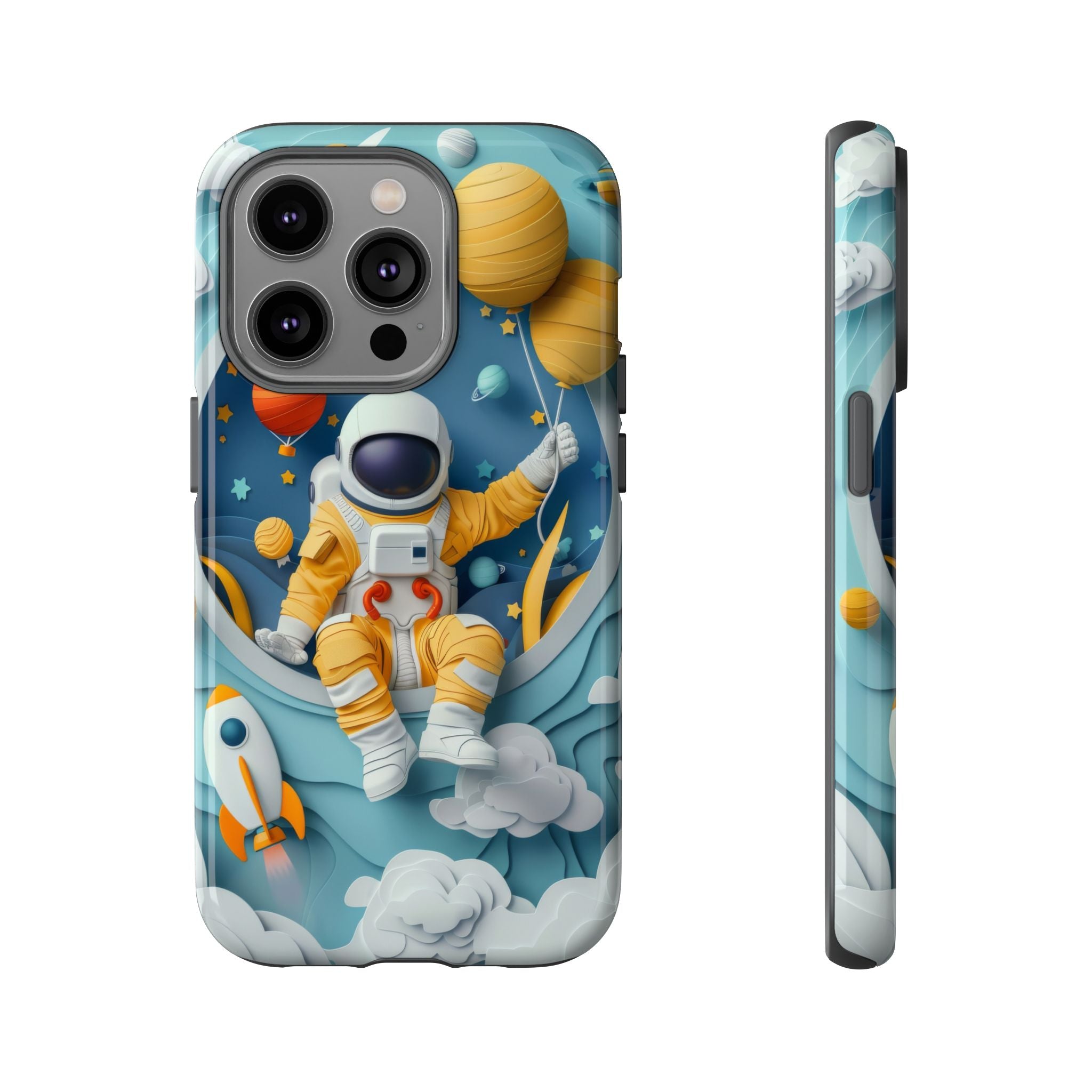 Astronaut Space Phone Case | Cute Retro Rocket & Planets iPhone Cover