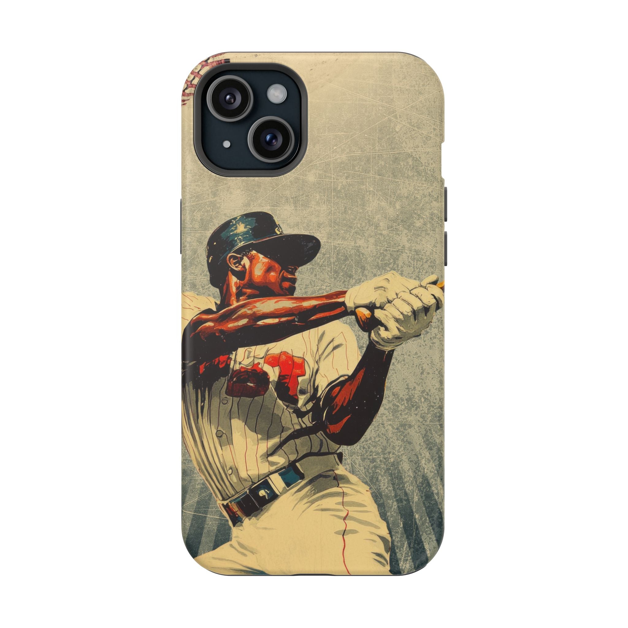 Vintage Baseball Batter iPhone Case | Magnetic Impact-Resistant