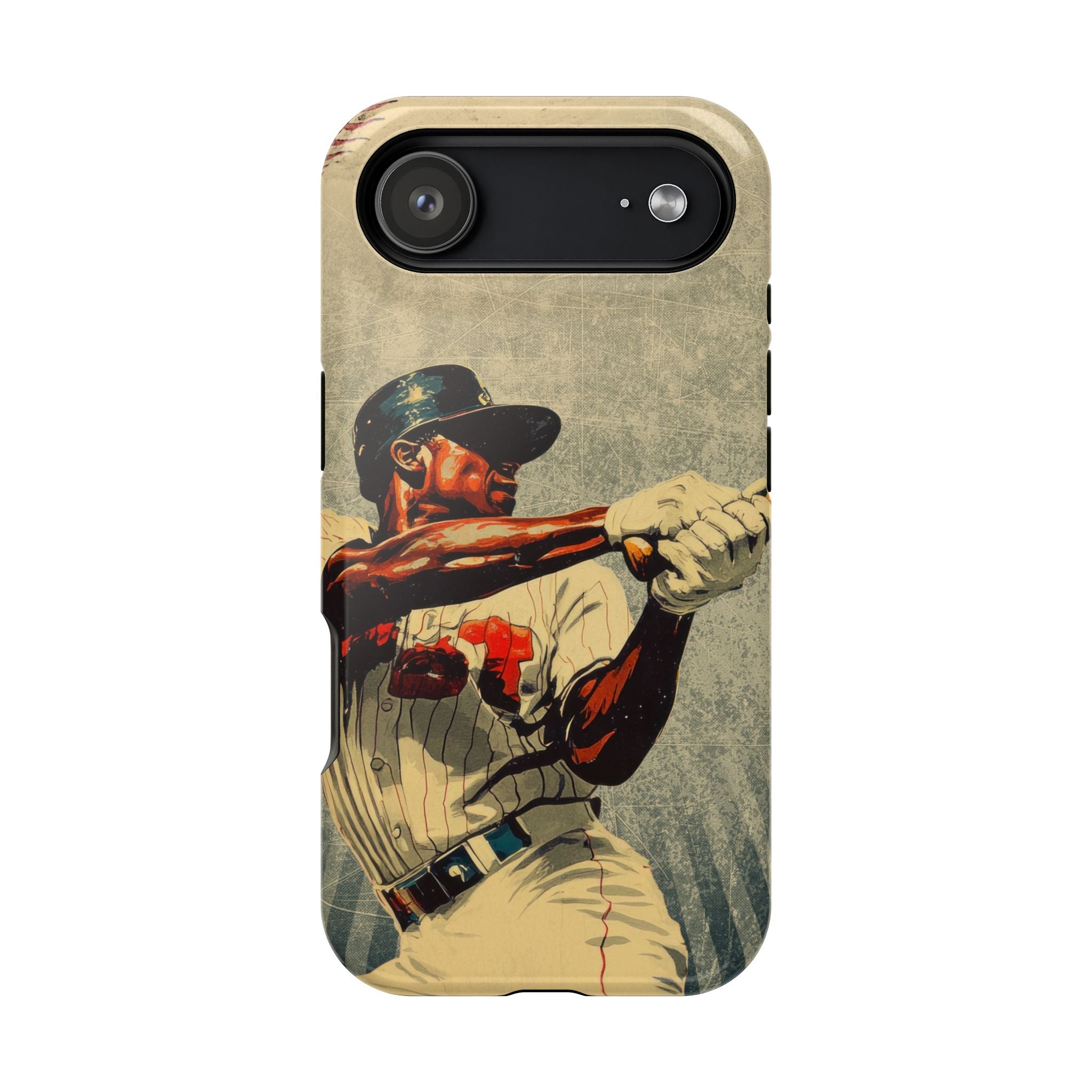 Vintage Baseball Batter iPhone Case | Magnetic Impact-Resistant