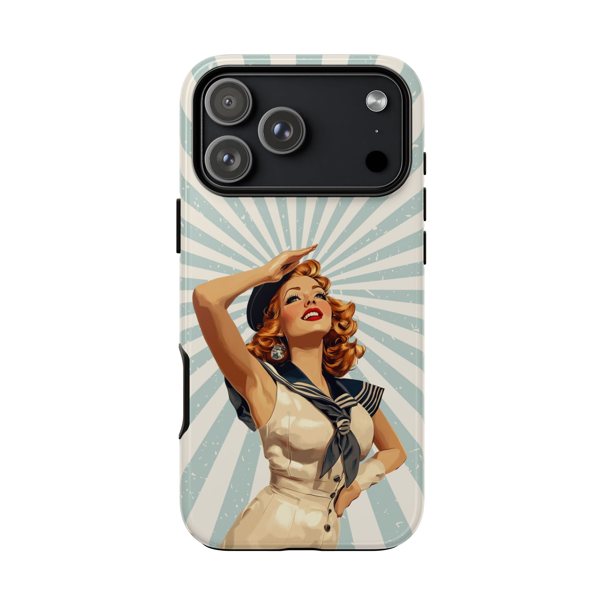 Retro Pin-Up Sailor iPhone Case | Vintage Nautical iPhone Cover