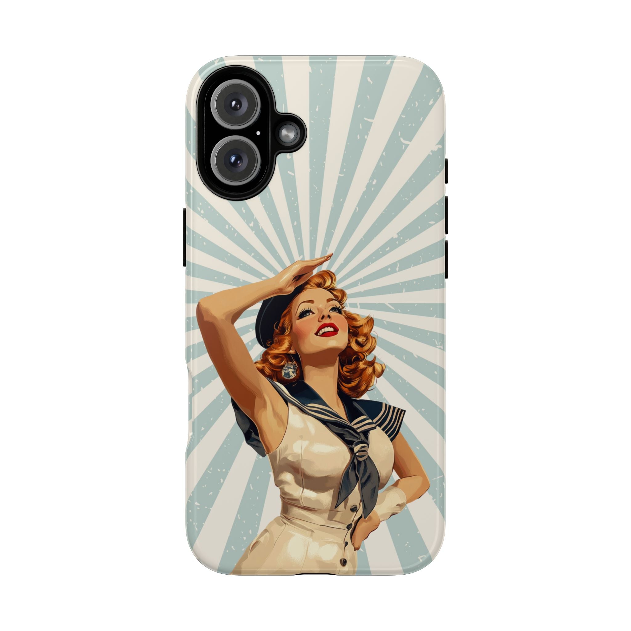 Retro Pin-Up Sailor iPhone Case | Vintage Nautical iPhone Cover