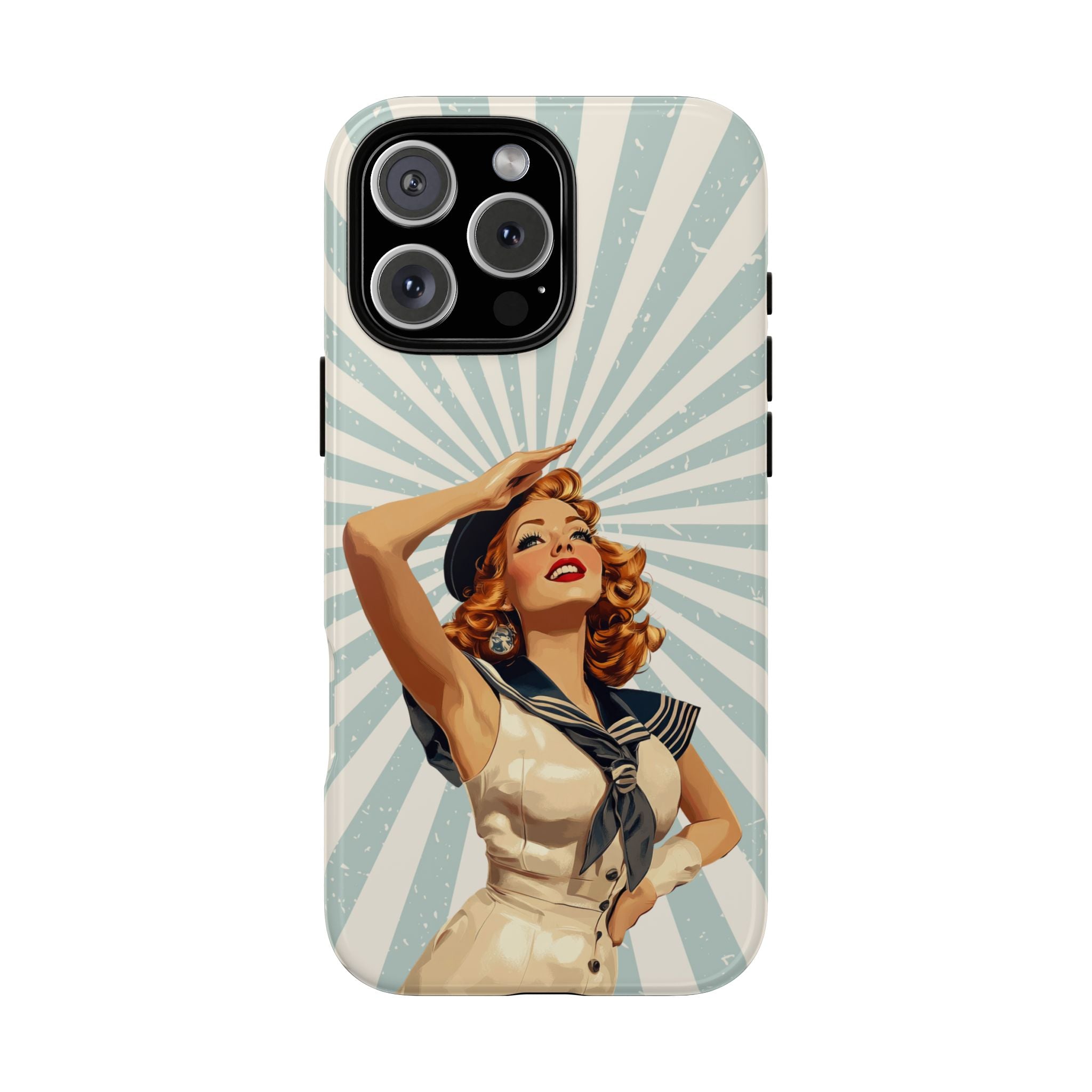 Retro Pin-Up Sailor iPhone Case | Vintage Nautical iPhone Cover