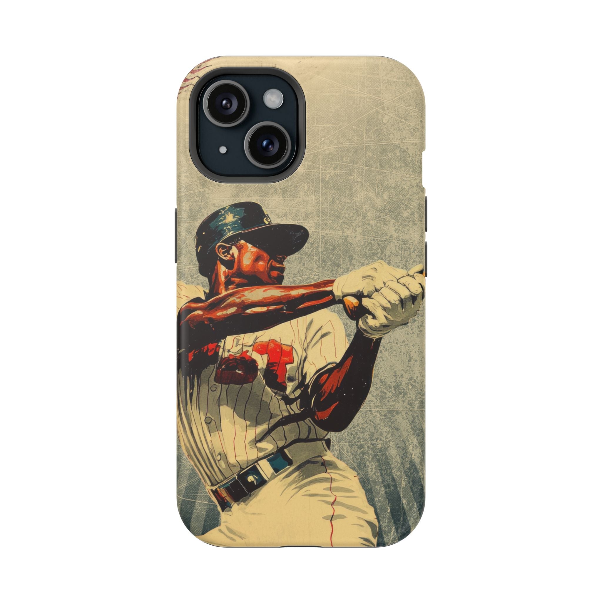 Vintage Baseball Batter iPhone Case | Magnetic Impact-Resistant