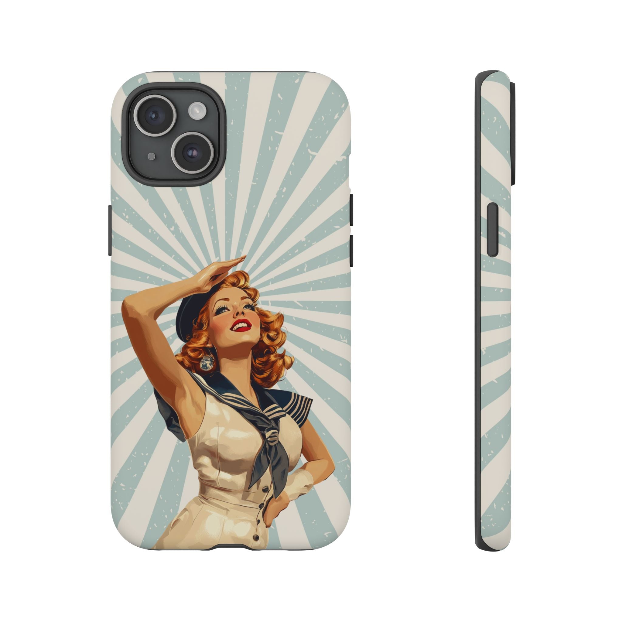 Retro Pin-Up Sailor iPhone Case | Vintage Nautical iPhone Cover