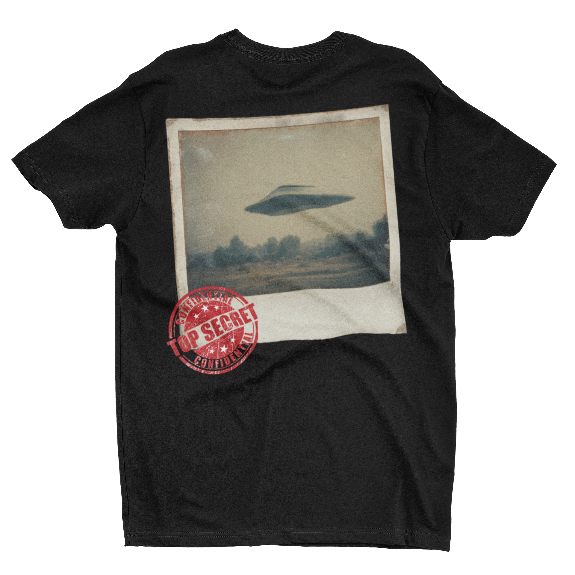 UFO Polaroid T-Shirt "Top Secret" Vintage Alien Photo Tee