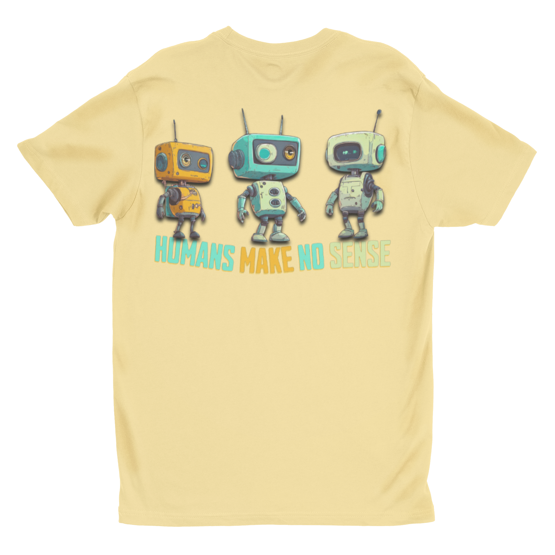 "Humans Make No Sense" Retro Robot Graphic Tee | Funny Sci-Fi T-Shirt