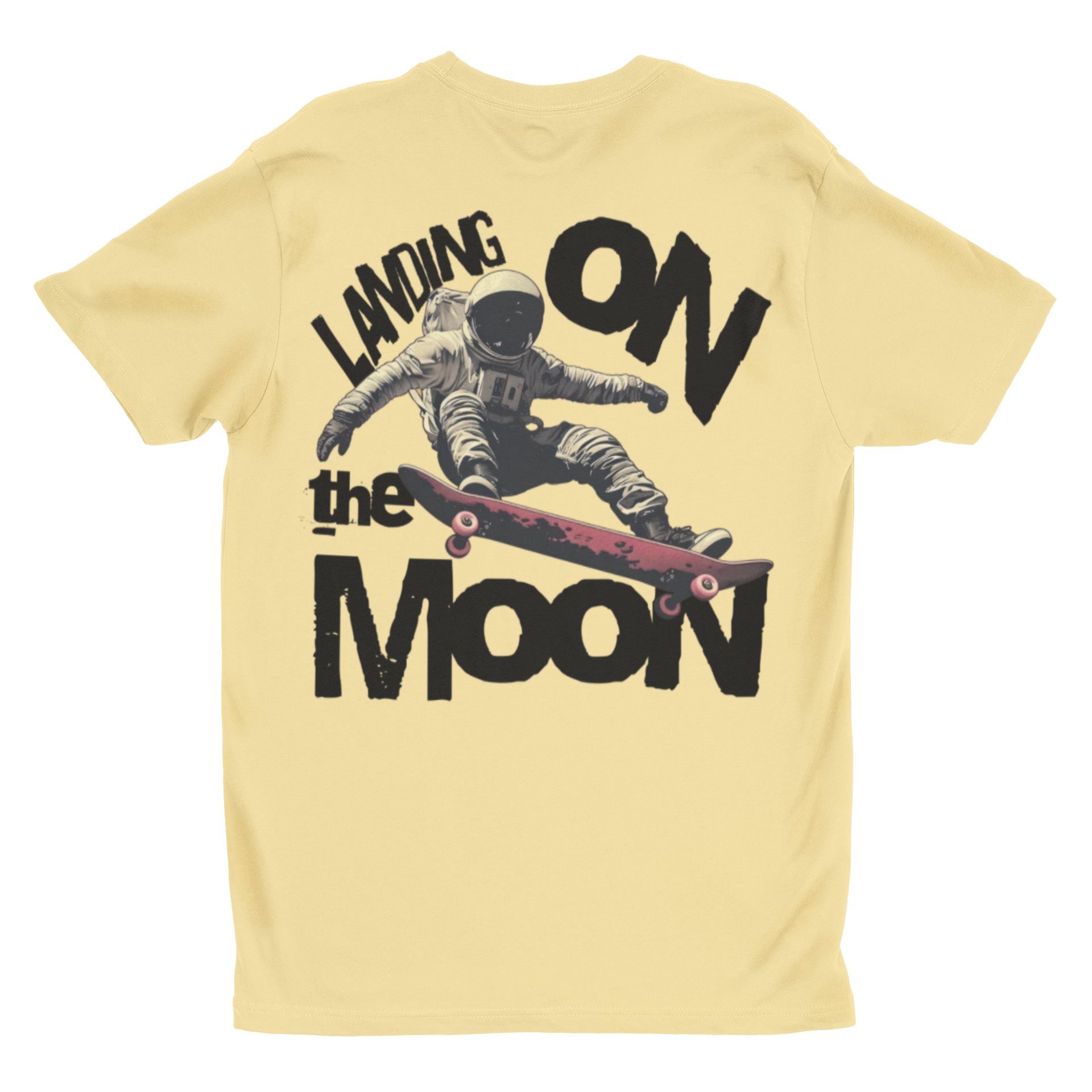 'Landing on the Moon' Astronaut Skateboard Graphic Tee | Retro Space Unisex T-Shirt