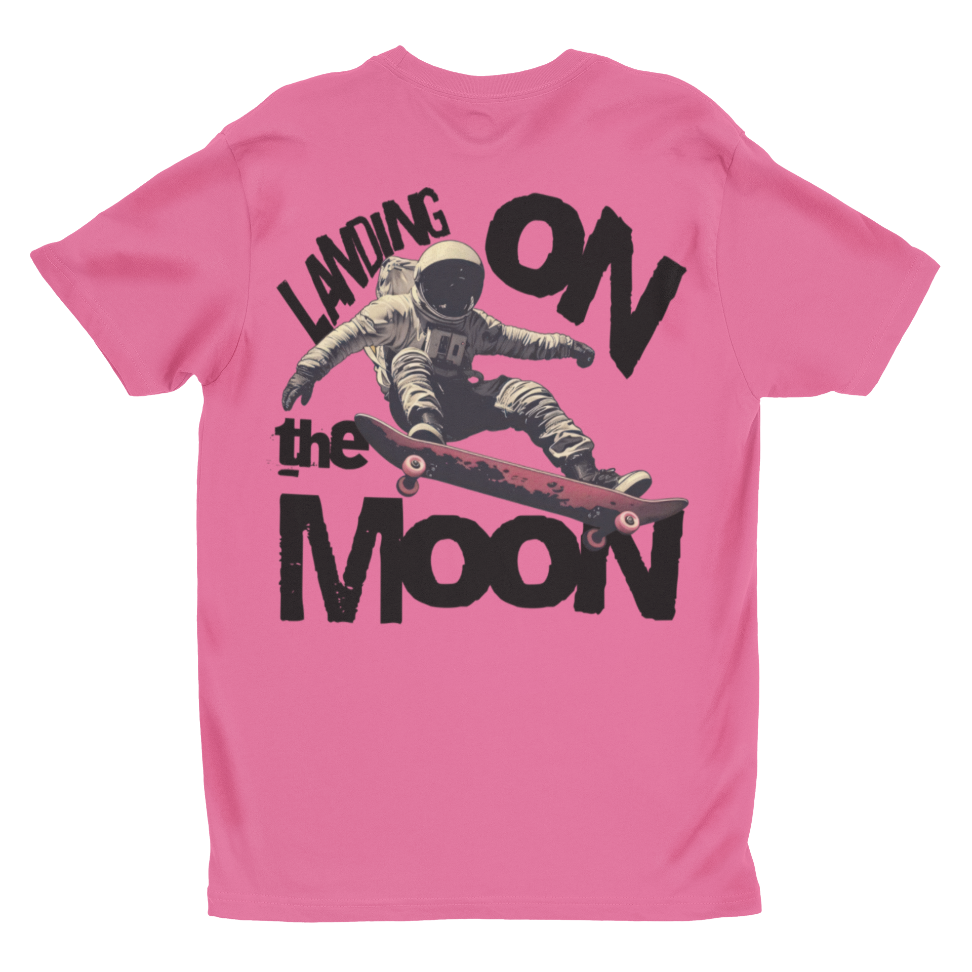 'Landing on the Moon' Astronaut Skateboard Graphic Tee | Retro Space Unisex T-Shirt