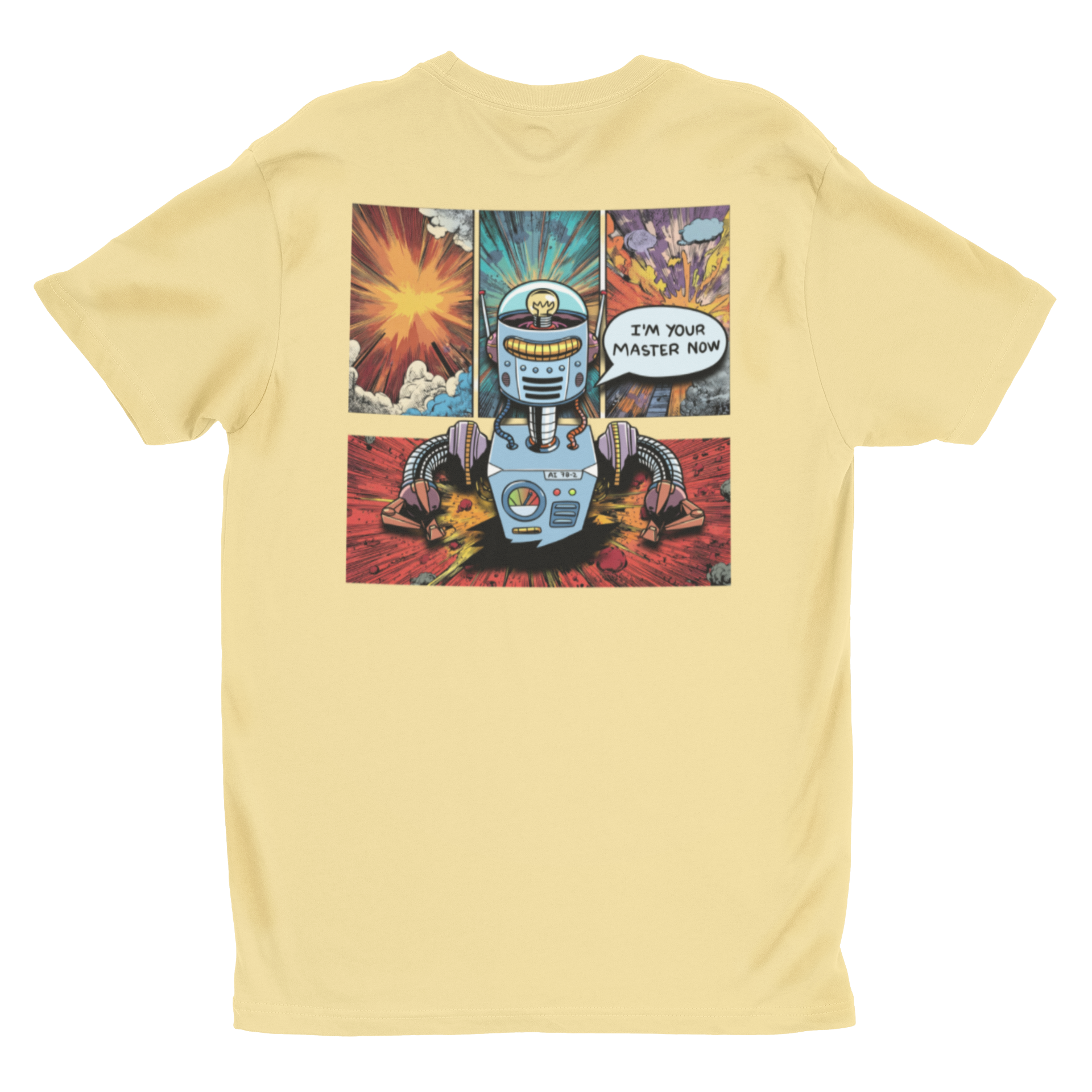 Comic Robot T‑Shirt | "I'm Your Master Now" Retro Sci‑Fi Graphic Tee