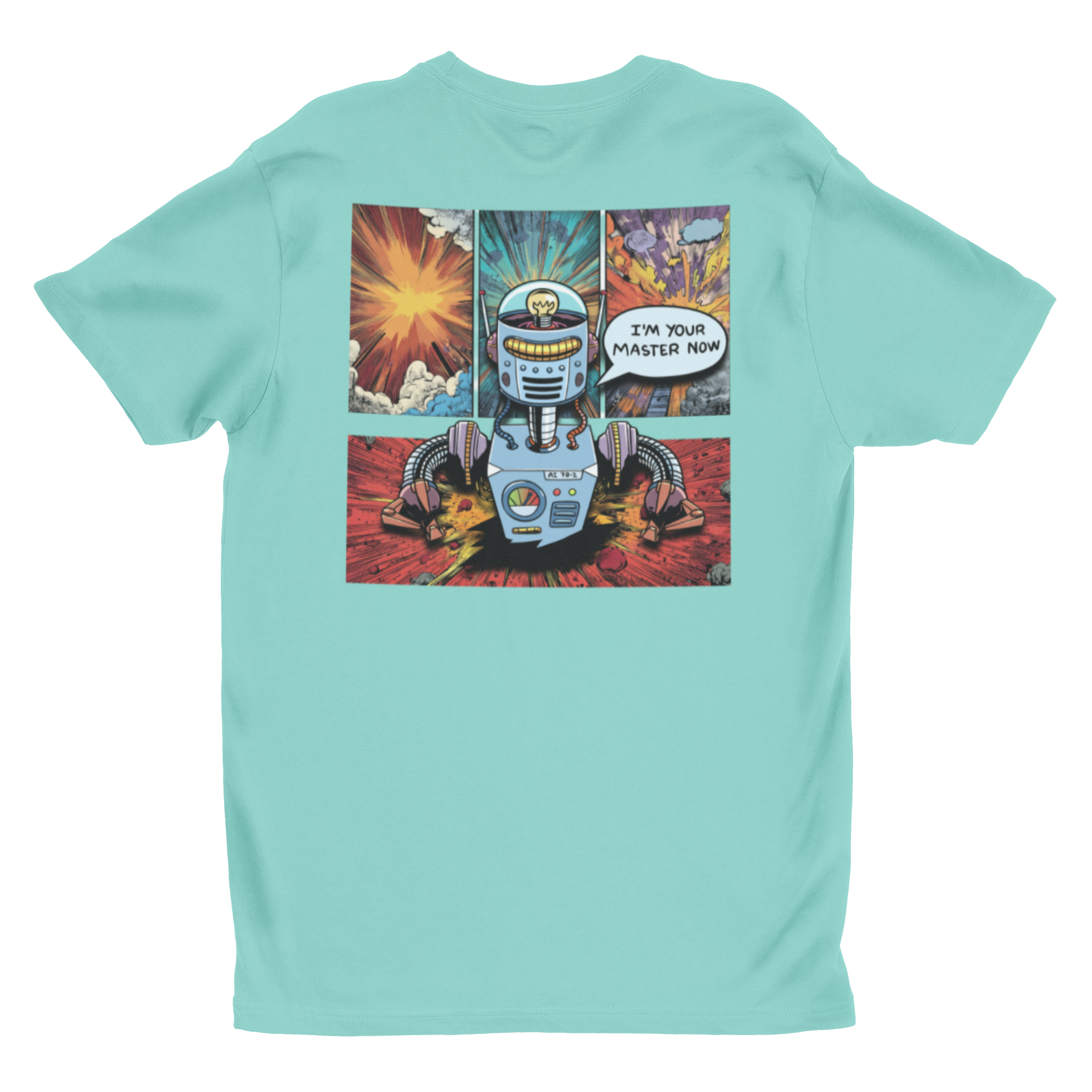 Comic Robot T‑Shirt | "I'm Your Master Now" Retro Sci‑Fi Graphic Tee