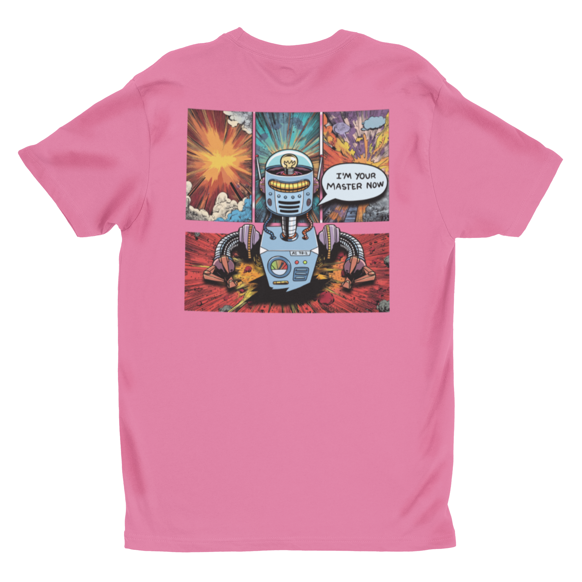 Comic Robot T‑Shirt | "I'm Your Master Now" Retro Sci‑Fi Graphic Tee