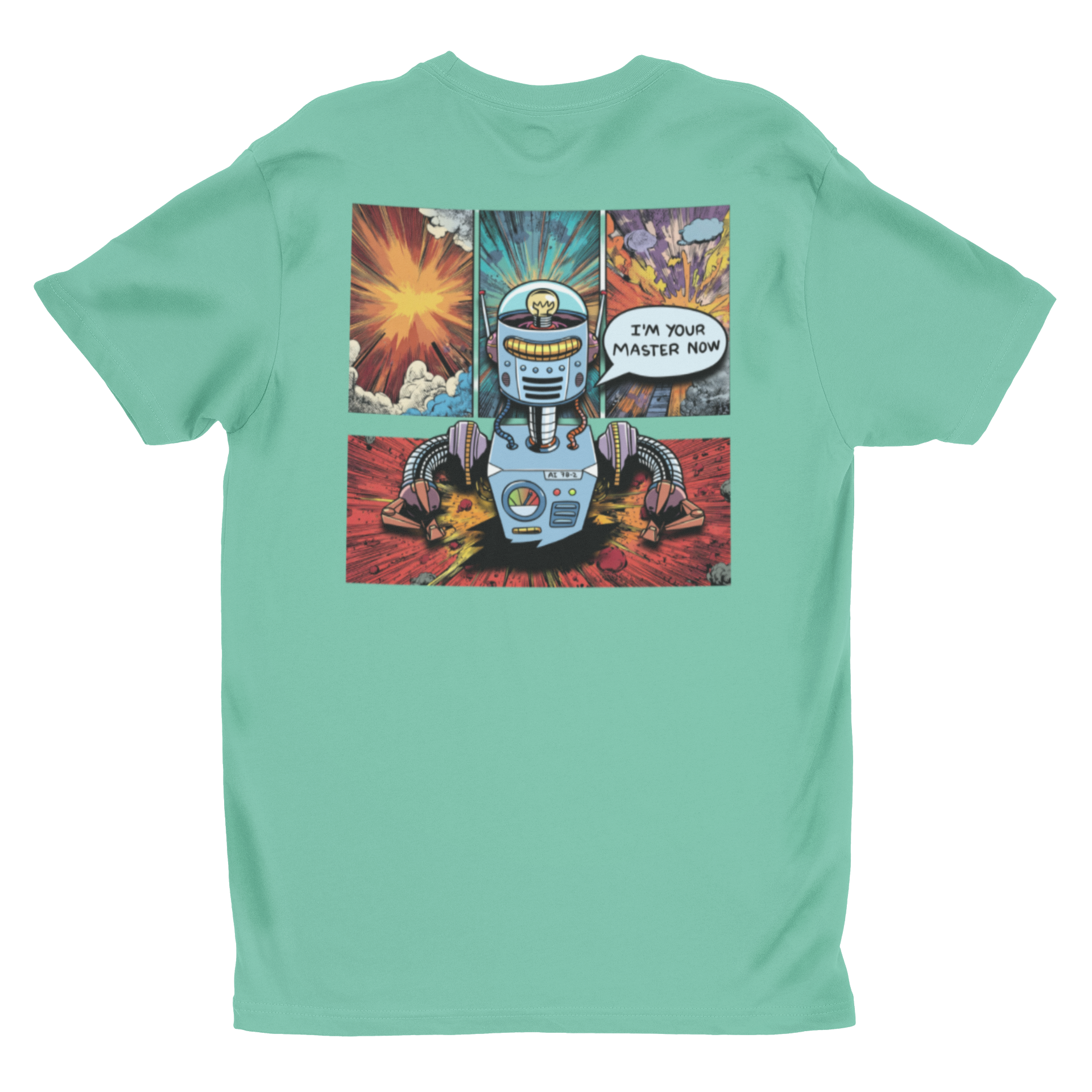 Comic Robot T‑Shirt | "I'm Your Master Now" Retro Sci‑Fi Graphic Tee
