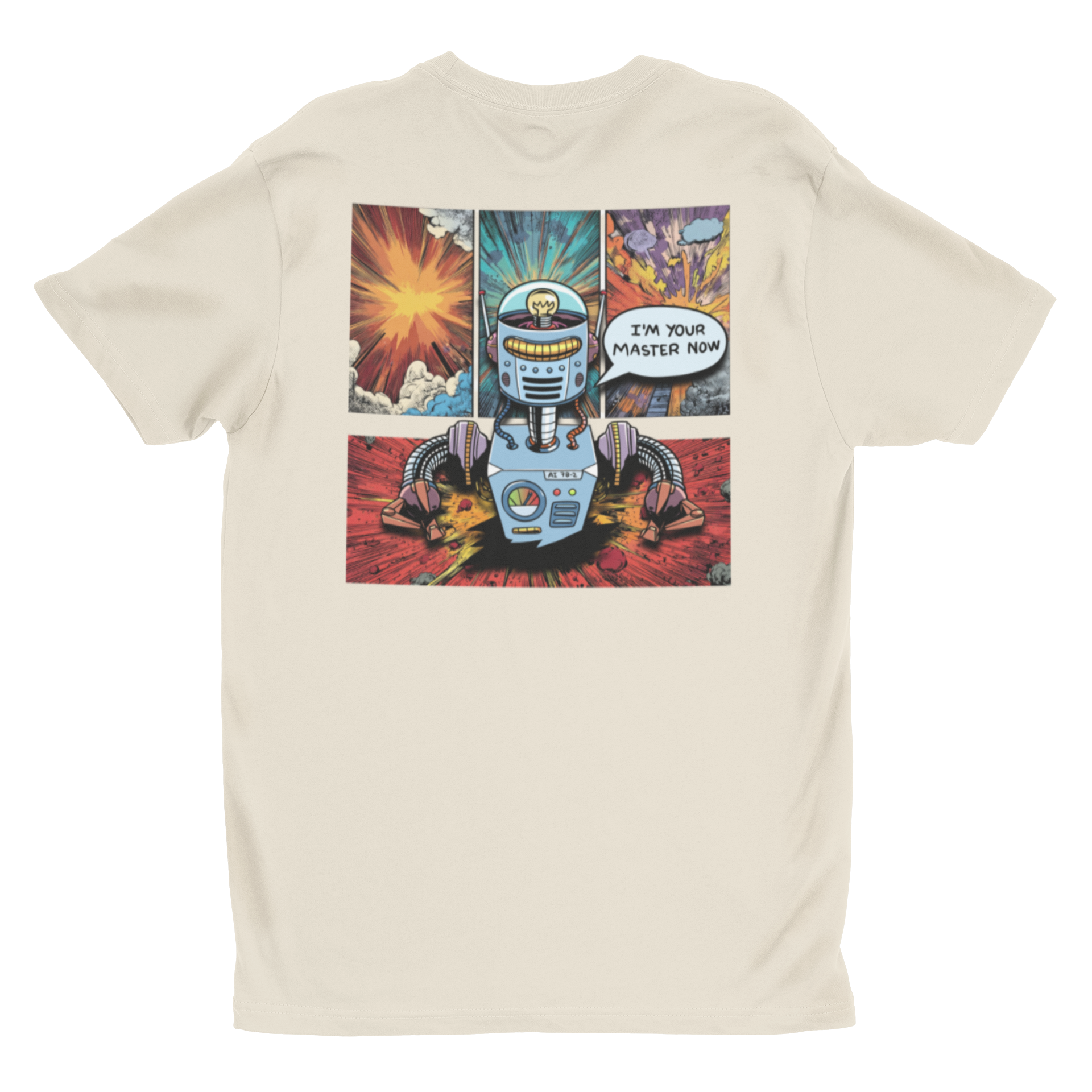 Comic Robot T‑Shirt | "I'm Your Master Now" Retro Sci‑Fi Graphic Tee