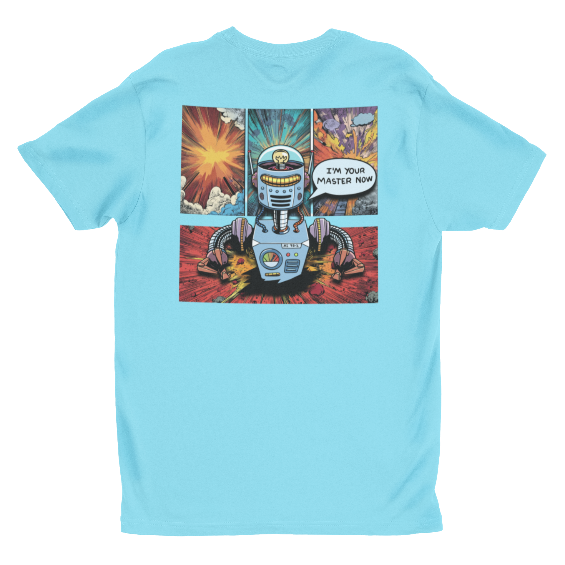 Comic Robot T‑Shirt | "I'm Your Master Now" Retro Sci‑Fi Graphic Tee