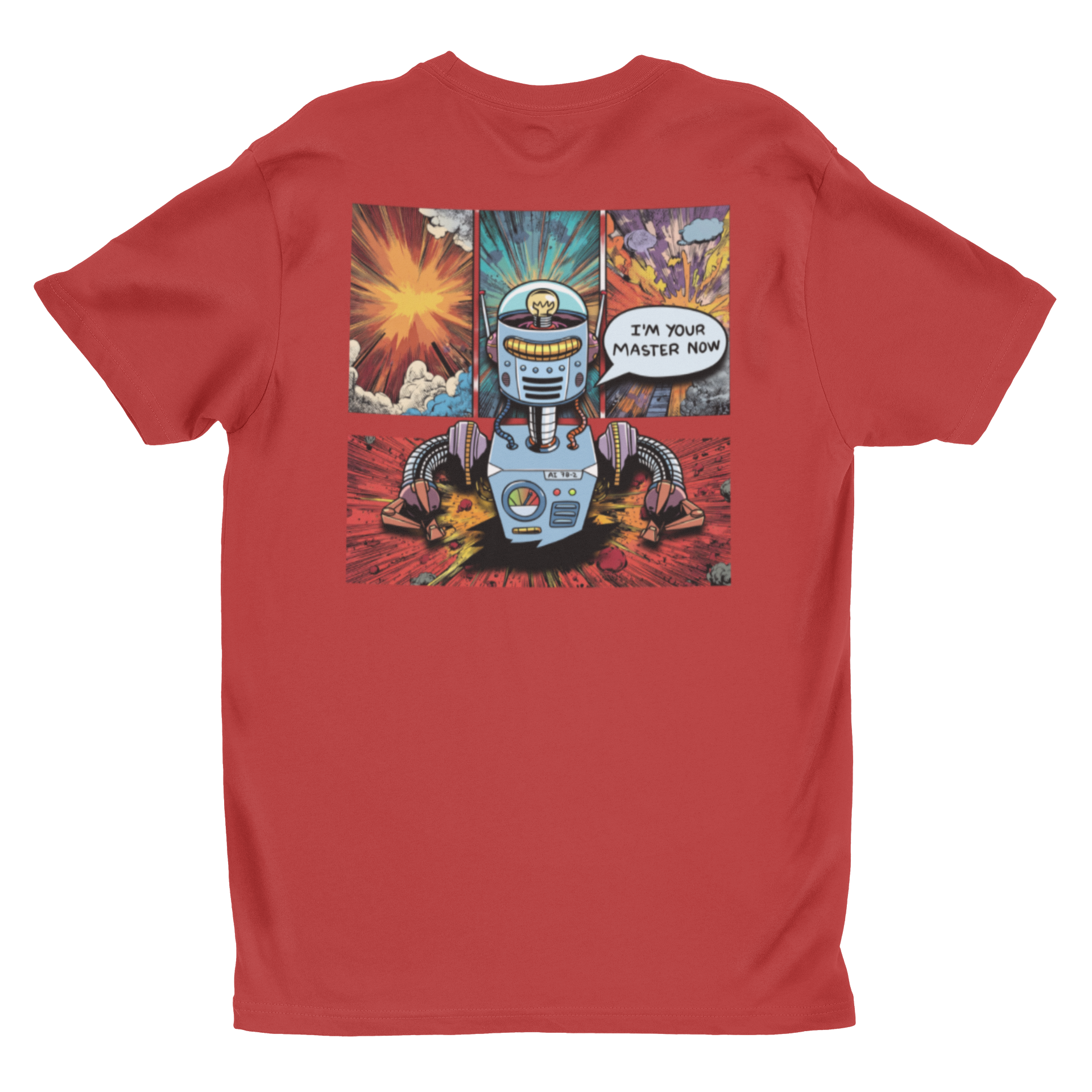 Comic Robot T‑Shirt | "I'm Your Master Now" Retro Sci‑Fi Graphic Tee