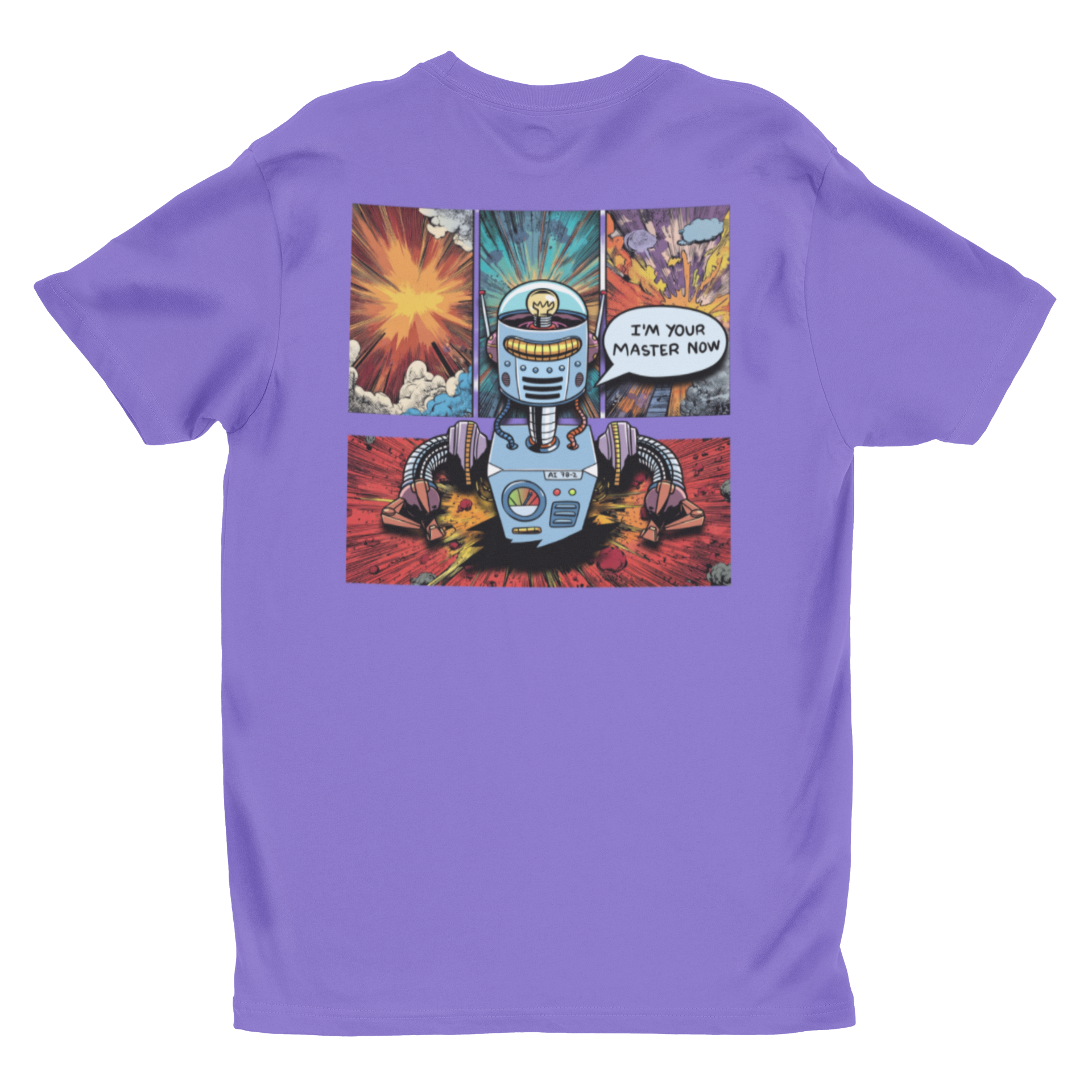 Comic Robot T‑Shirt | "I'm Your Master Now" Retro Sci‑Fi Graphic Tee