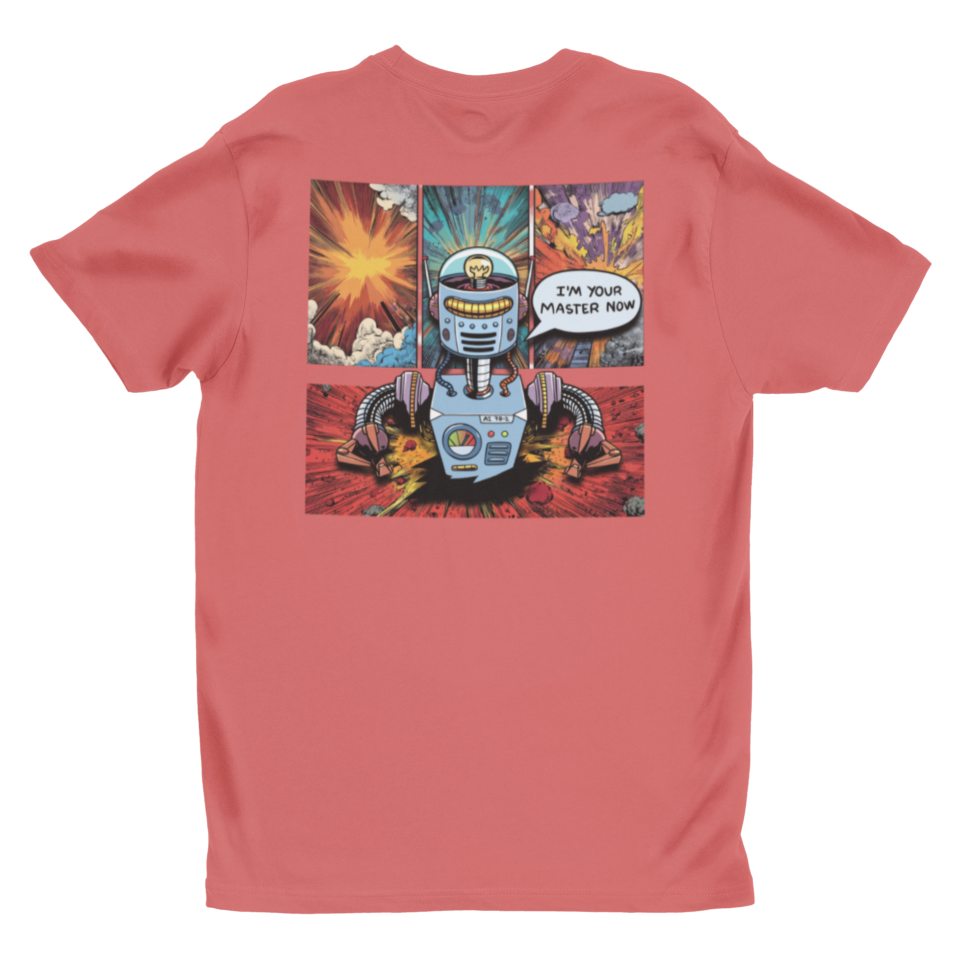 Comic Robot T‑Shirt | "I'm Your Master Now" Retro Sci‑Fi Graphic Tee