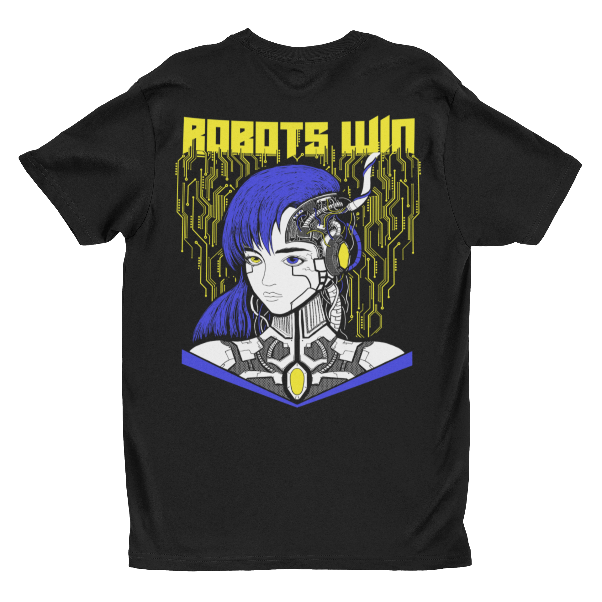 'Robots Win' T-Shirt | Futuristic AI Cyberpunk Anime Robot Graphic Tee