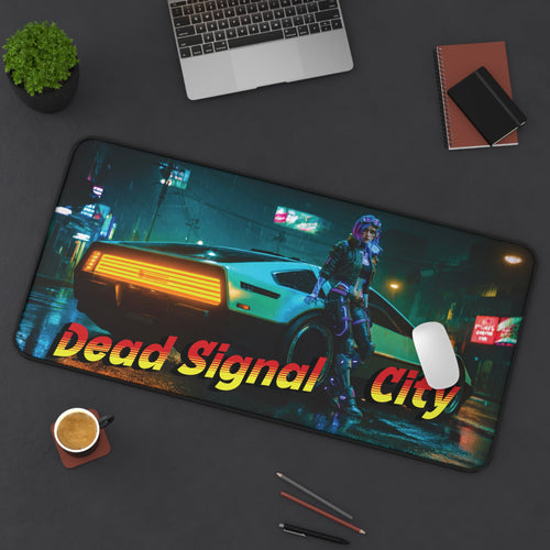 "Dead Signal City" – XL Cyberpunk Gaming Desk Mat