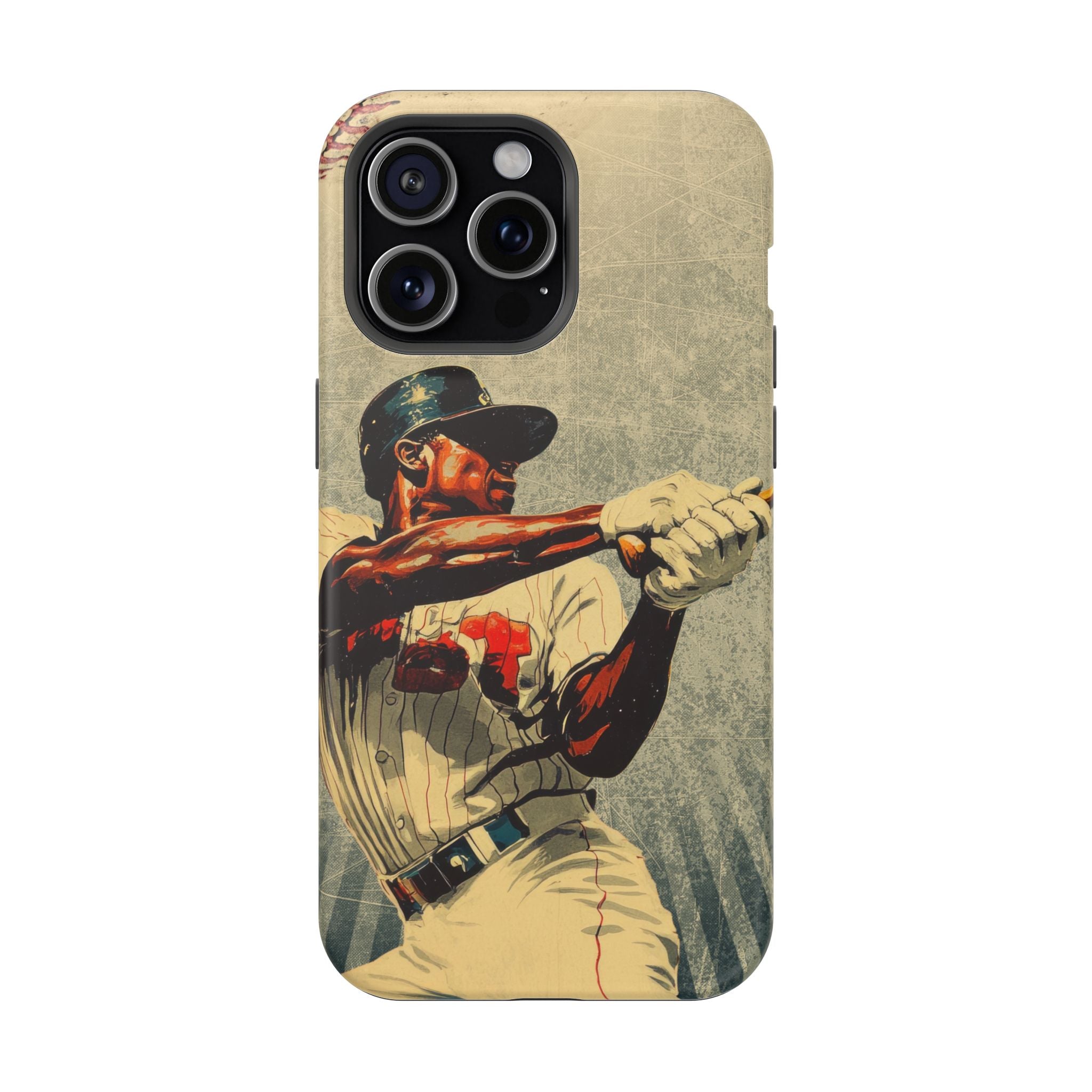 Vintage Baseball Batter iPhone Case | Magnetic Impact-Resistant
