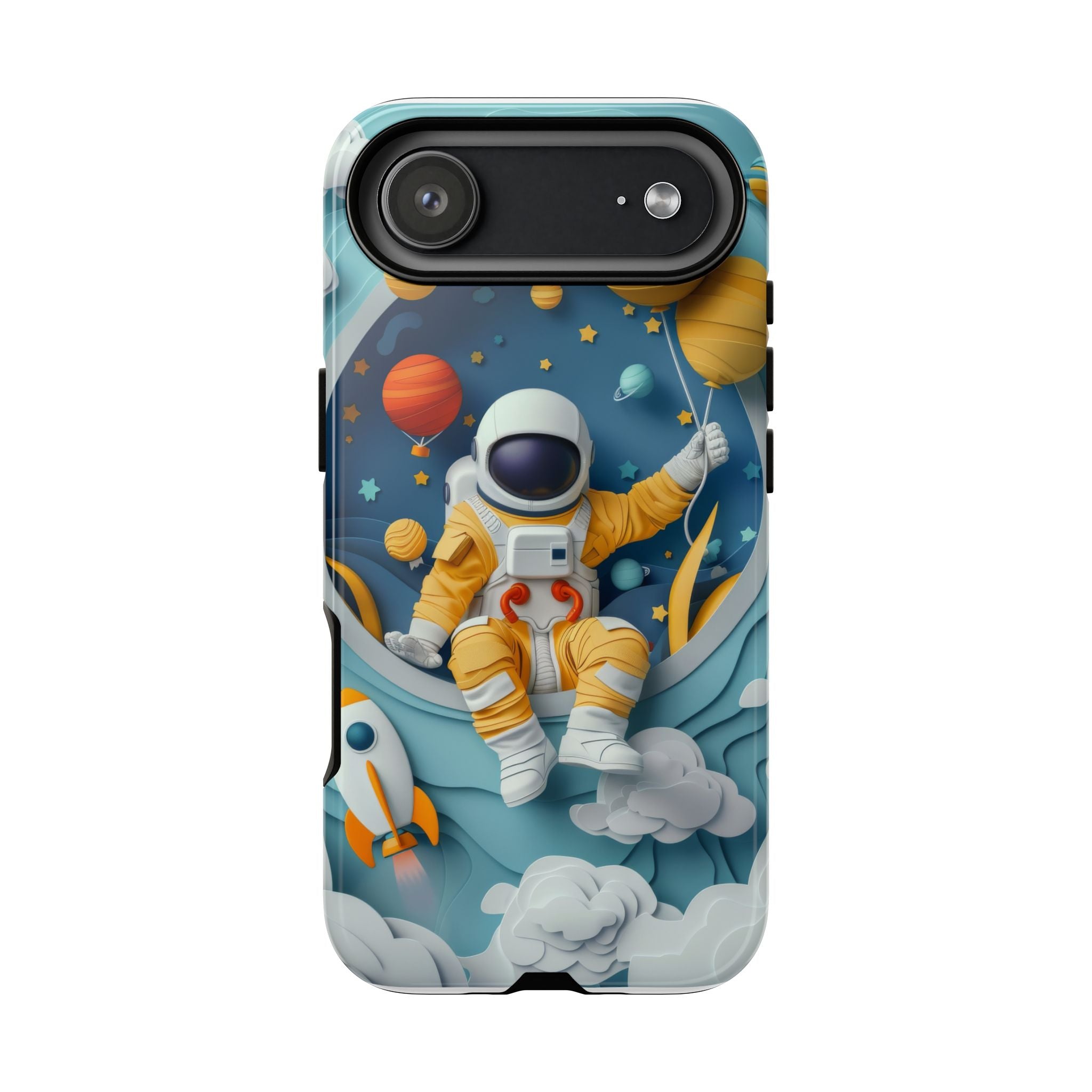 Astronaut Space Phone Case | Cute Retro Rocket & Planets iPhone Cover