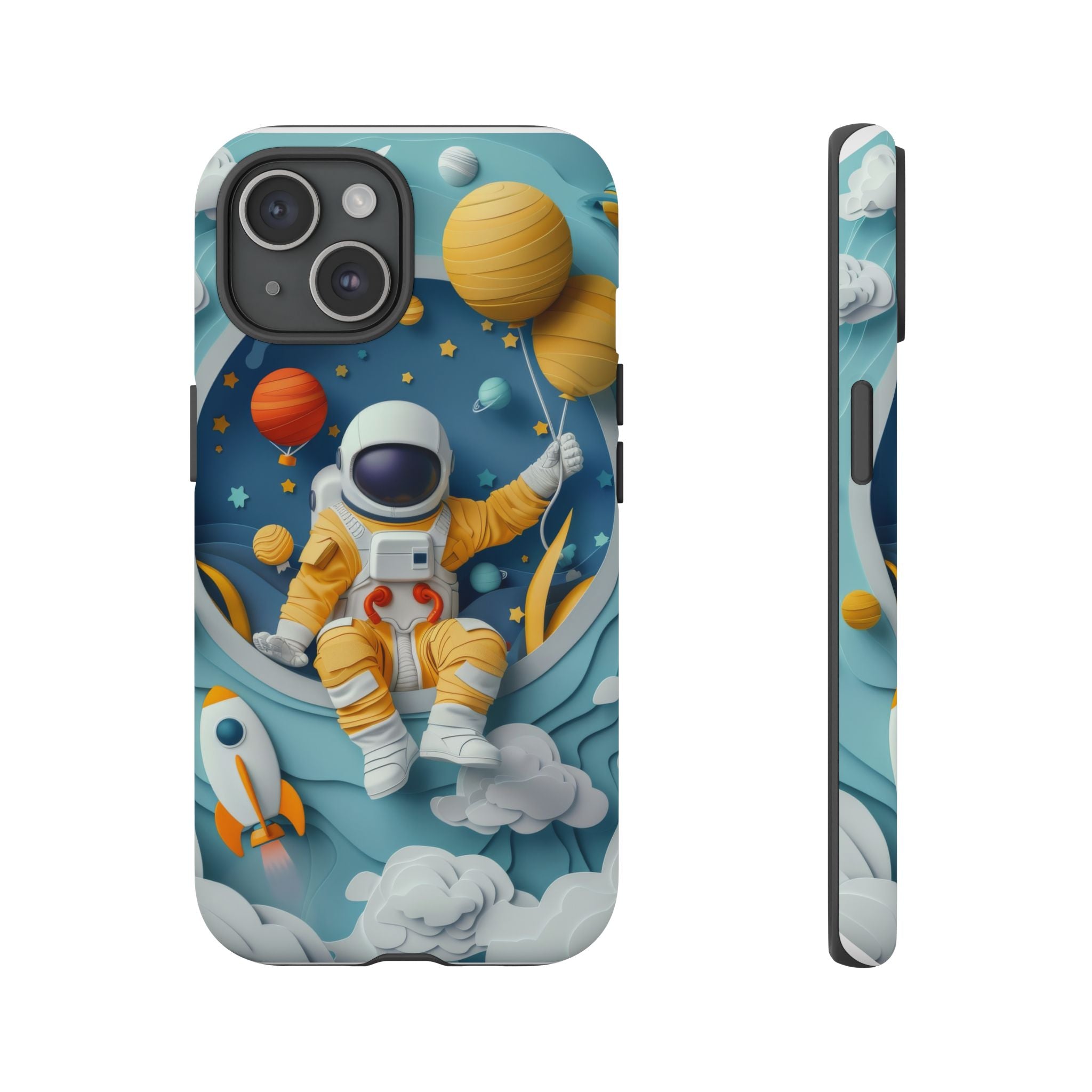 Astronaut Space Phone Case | Cute Retro Rocket & Planets iPhone Cover