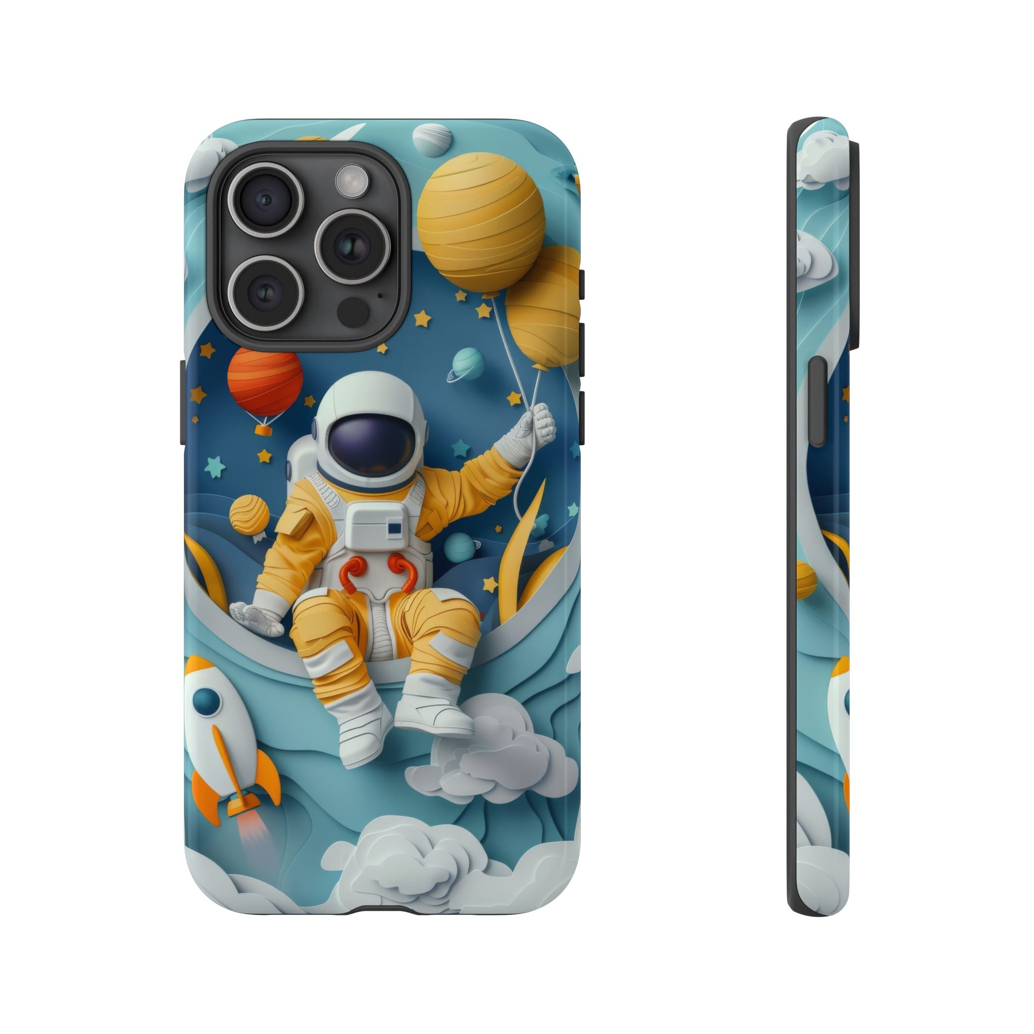 Astronaut Space Phone Case | Cute Retro Rocket & Planets iPhone Cover