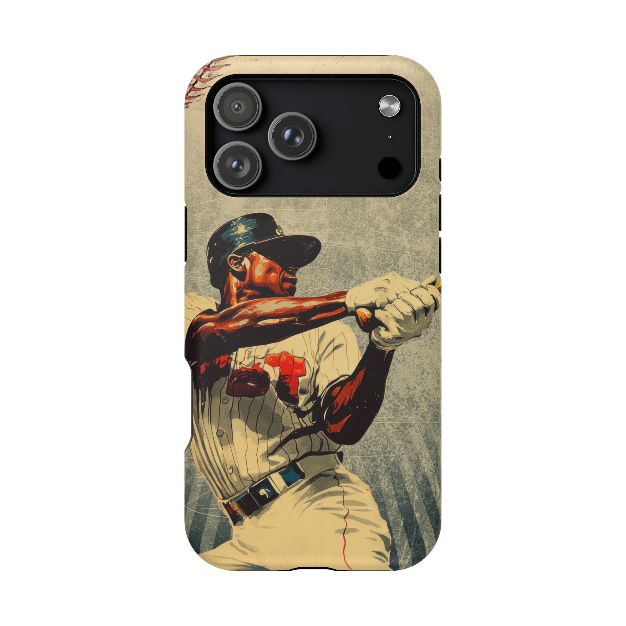 Vintage Baseball Batter iPhone Case | Magnetic Impact-Resistant